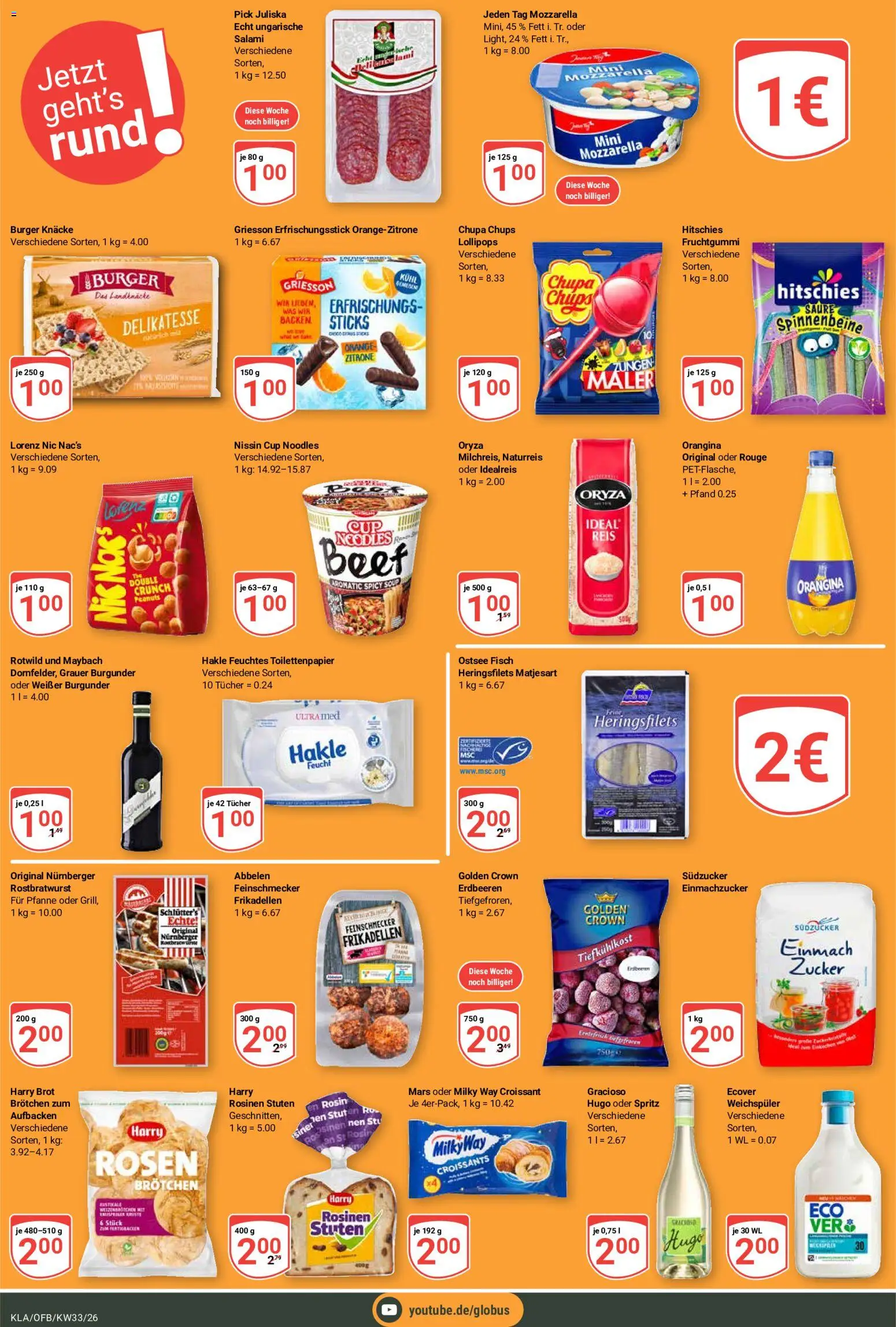 Globus Prospekt Kaiserslautern – gültig ab 10.08.2026 | Seite: 19 | Produkte: Fisch, Reis, Hugo, Feuchtes Toilettenpapier