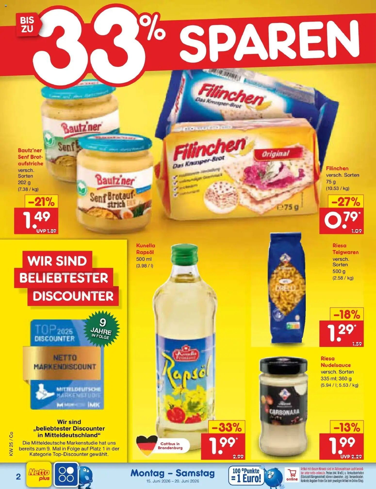 Netto Marken-Discount Prospekt Bitterfeld-Wolfen – gültig ab 14.06.2026 | Seite: 58 | Produkte: Top, Rapsöl, Brot