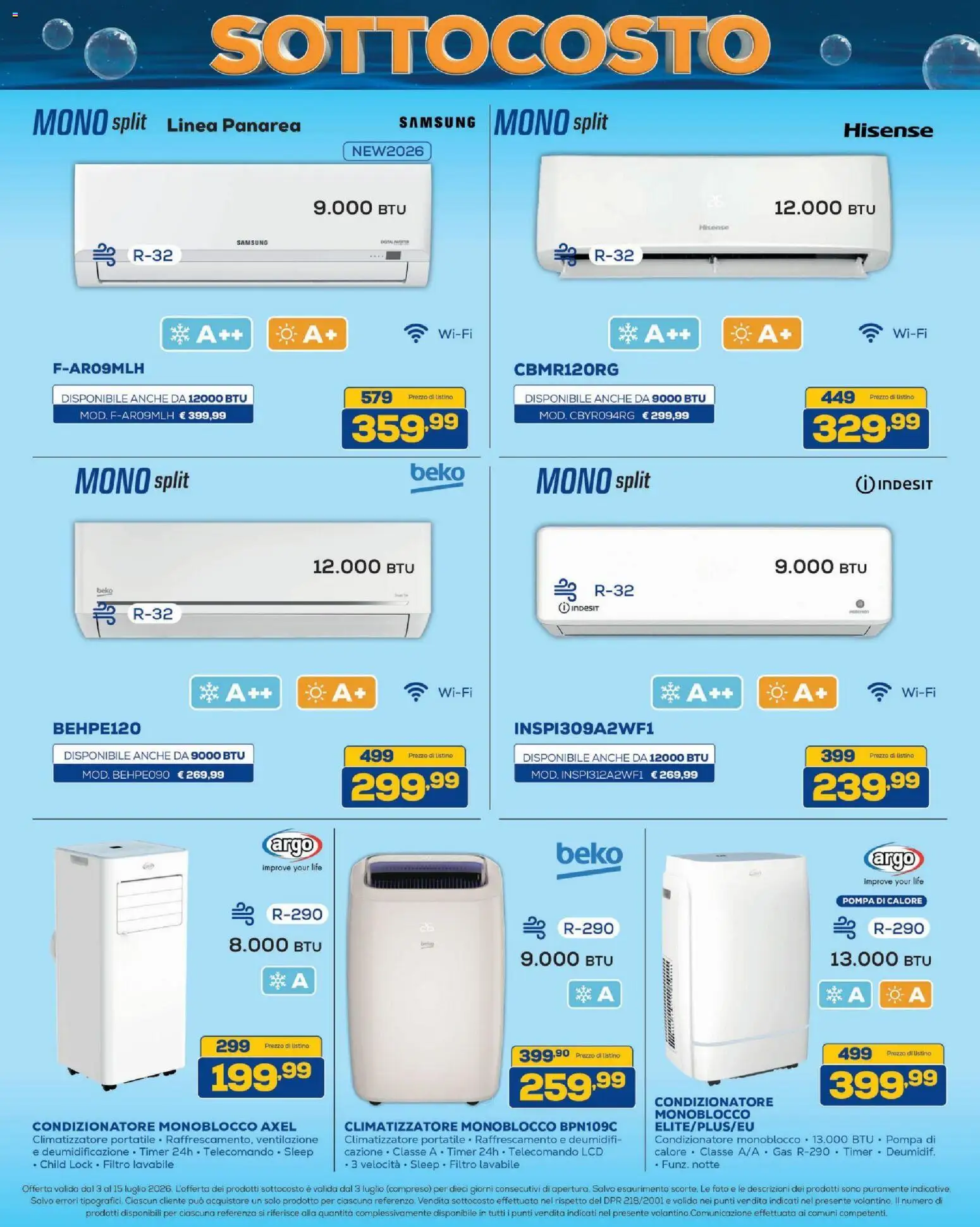 Volantino BRUNO del 03/07/2026 | Pagina: 34 | Prodotti: Climatizzatore, Telecomando, Condizionatore, Samsung