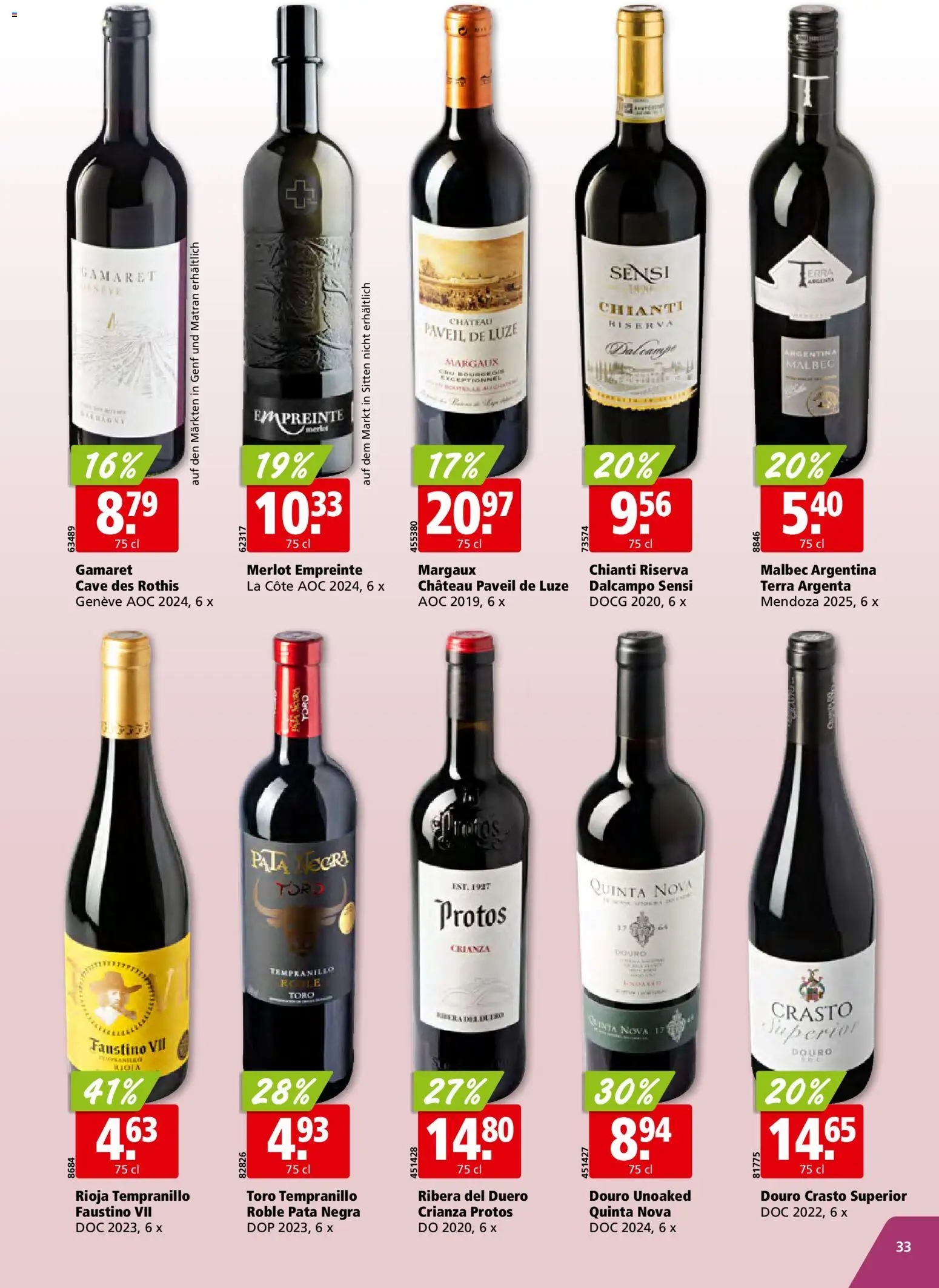 Aligro aktionen Chavannes, Matran, Genf, Sitten – gültig ab 22.06.2026 | Seite: 33 | Produkte: Merlot