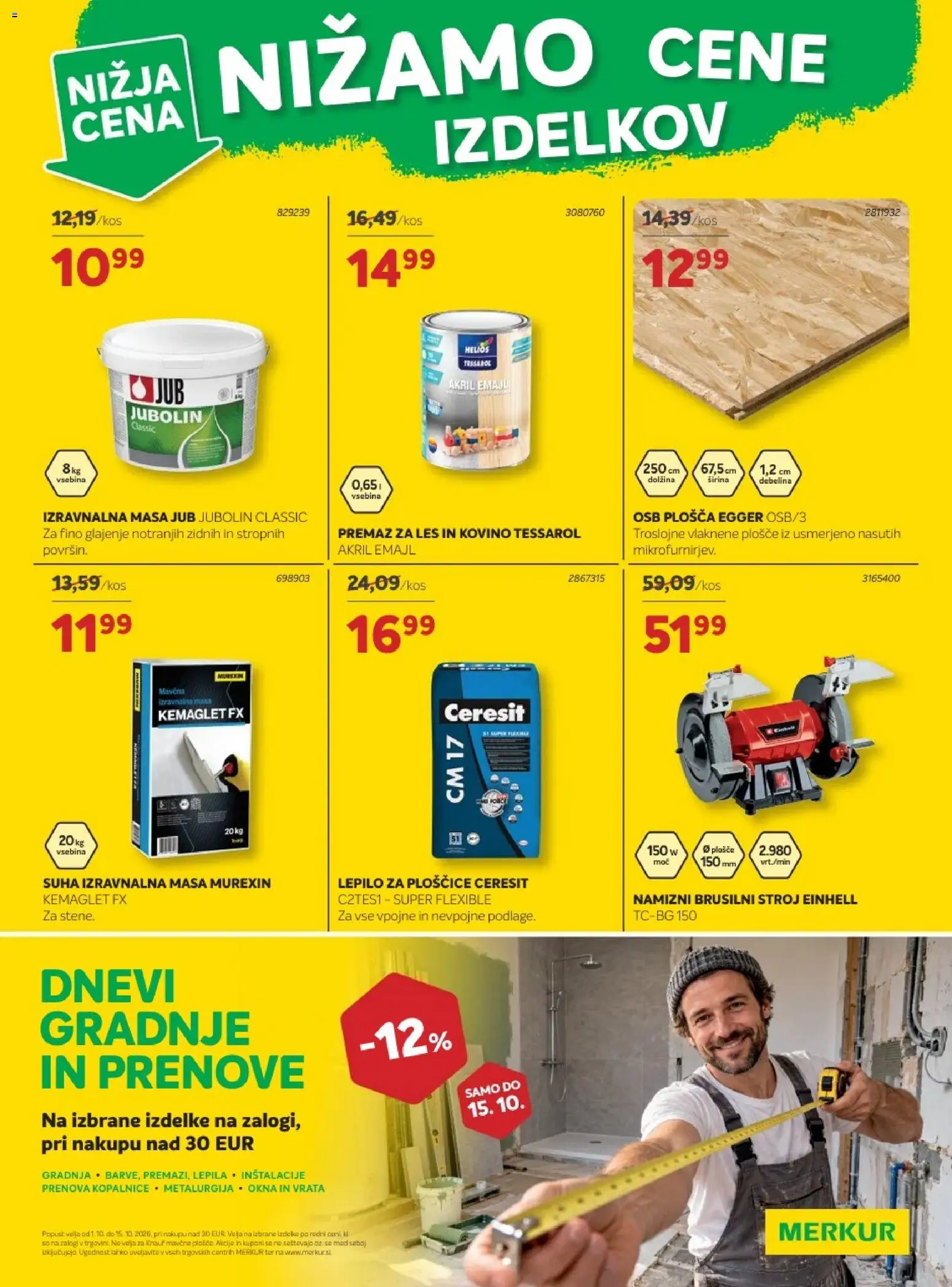 Novi Merkur katalog ponudbe – veljaven od 07.10.2026 | Stran: 32 | Izdelki: Med, Ploščice, Lepilo, Vrata
