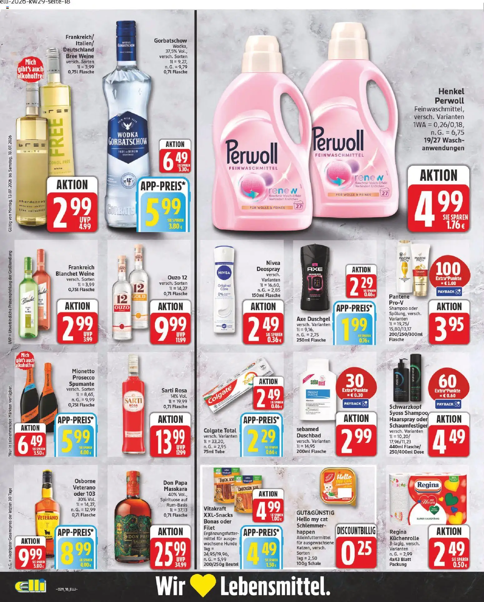 Elli Markt Prospekt Erwitte – gültig ab 13.07.2026 | Seite: 20 | Produkte: Ouzo 12, Dusche, Haarspray, Axe