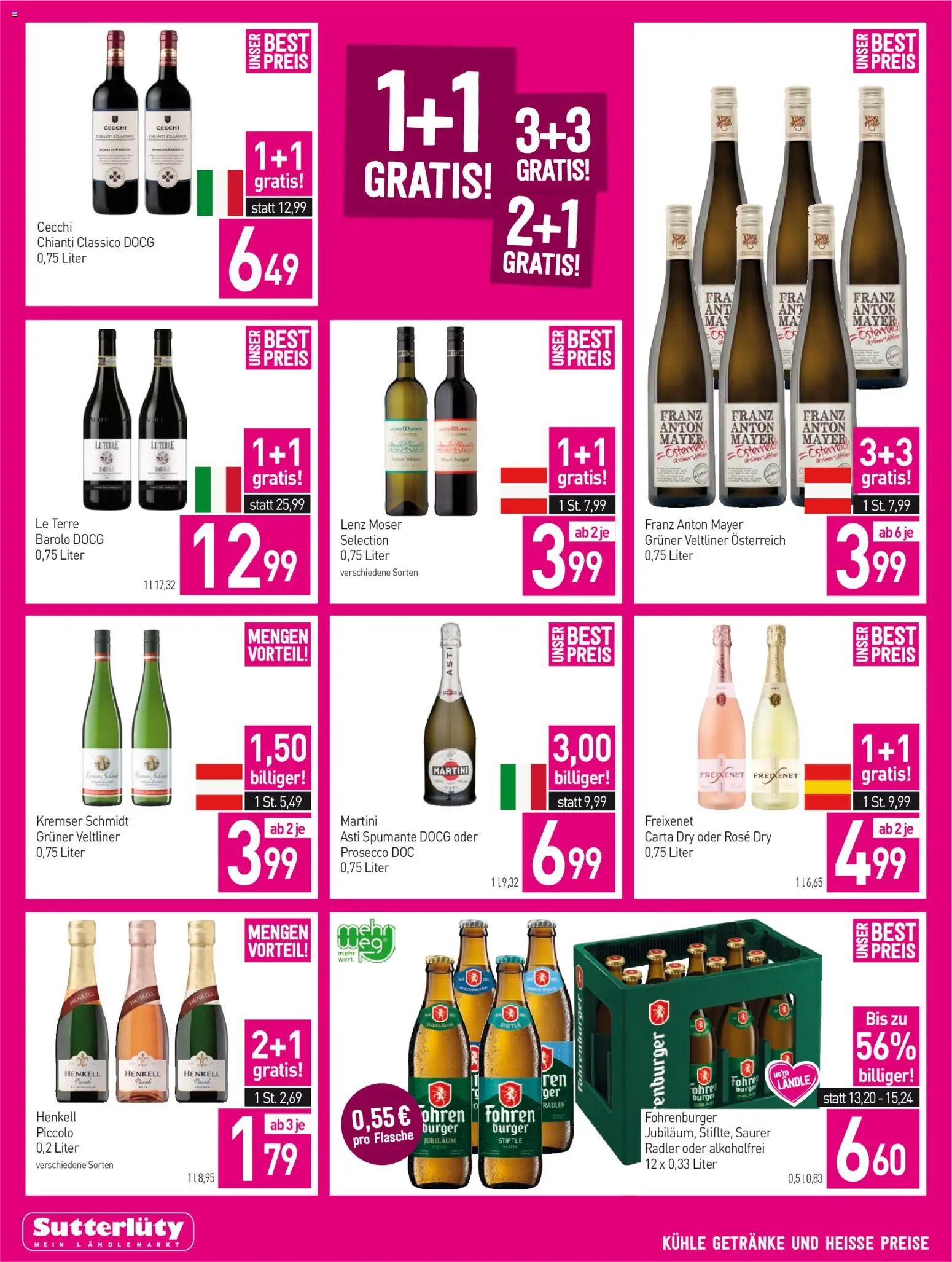 Sutterlüty Flugblatt gültig ab 08.10.2026 | Seite: 16 | Produkte: Burger, Getränke, Prosecco, Radler