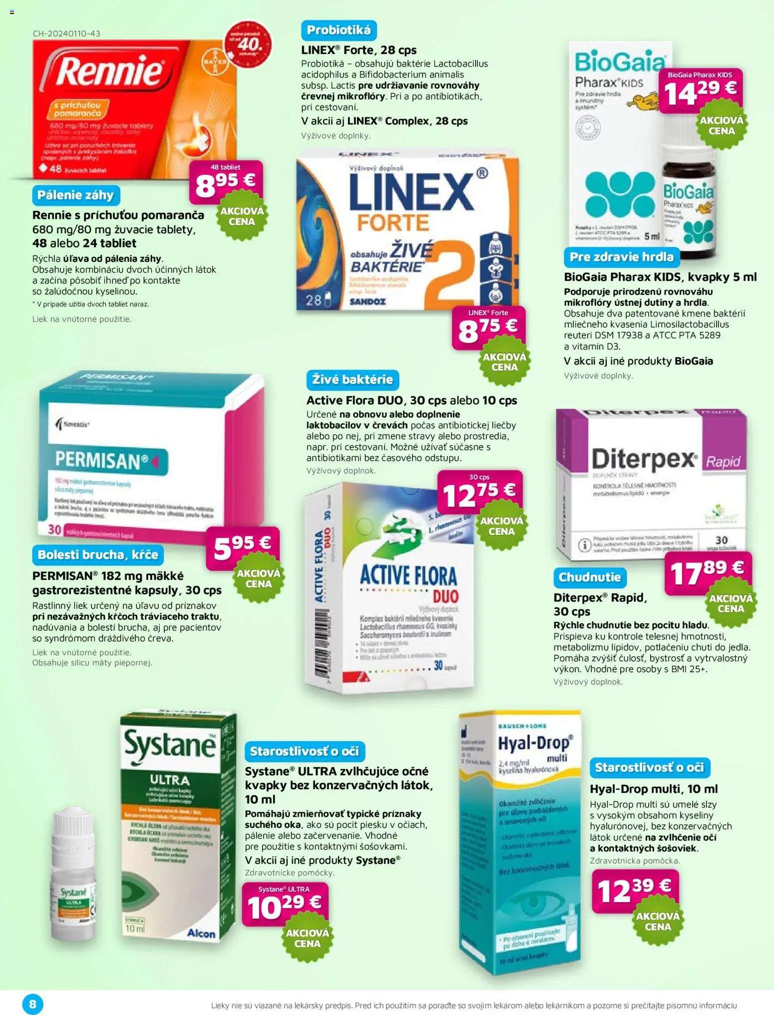 Nové Plus lekáreň akcie – leták je platný od 01.03.2026 | Strana: 8 | Produkty: Flora
