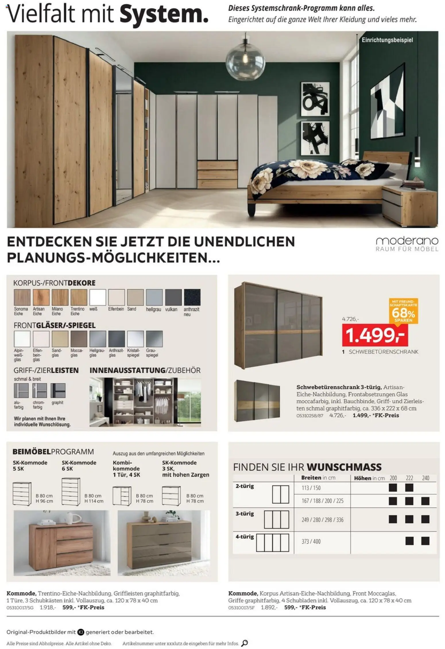 XXXLutz Schlafzimmer Spezial – gültig ab 17.10.2026 | Seite: 6 | Produkte: Kommode, Schwebetürenschrank, Spiegel