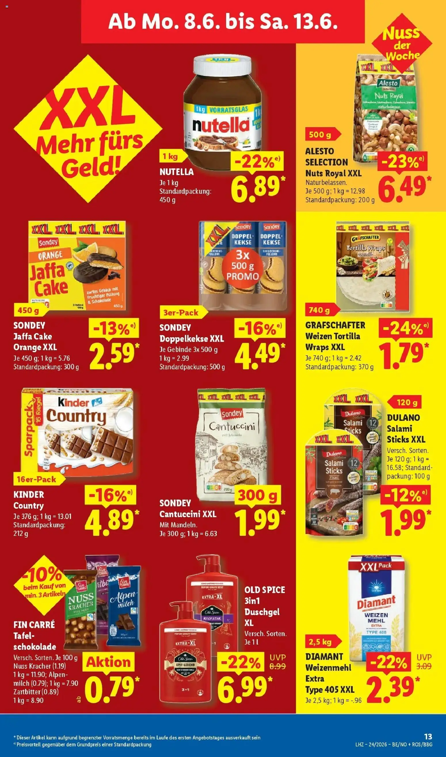 Lidl Prospekt Thale – gültig ab 08.06.2026 | Seite: 21 | Produkte: Milch, Schokolade, Salami, Kekse