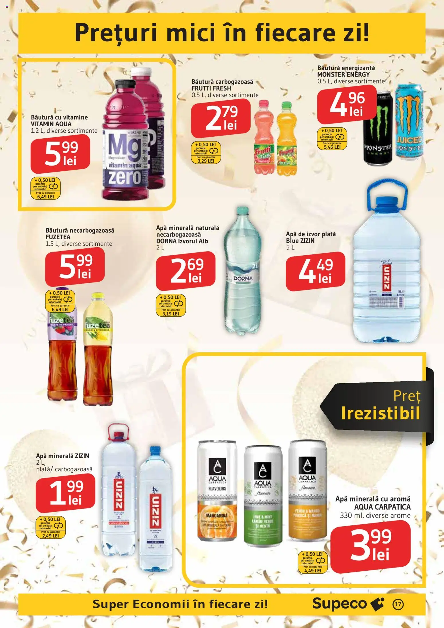 Noul catalog Supeco – valabil de la 03.09.2026 | Pagină: 17 | Produse: Zizin, Mici, Aqua Carpatica, Apă
