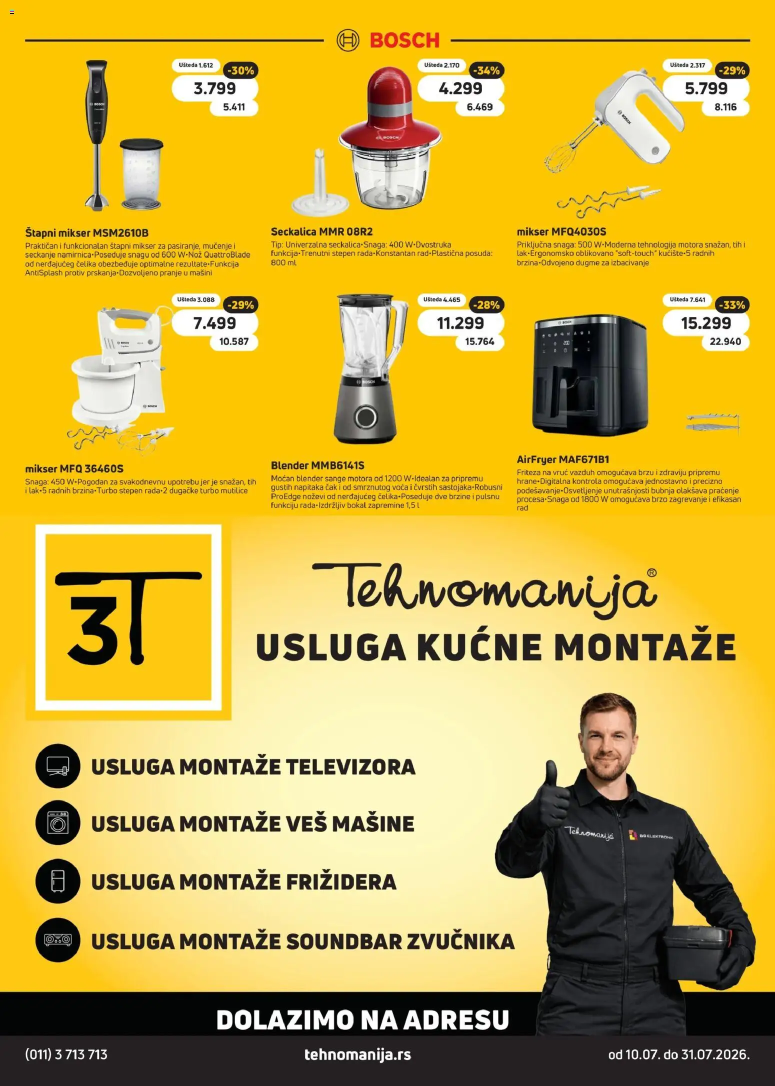 Tehnomanija katalog - važi od 10.07.2026 | Strana: 13 | Proizvode: Bosch, Mikser, Friteza, Štapni mikser