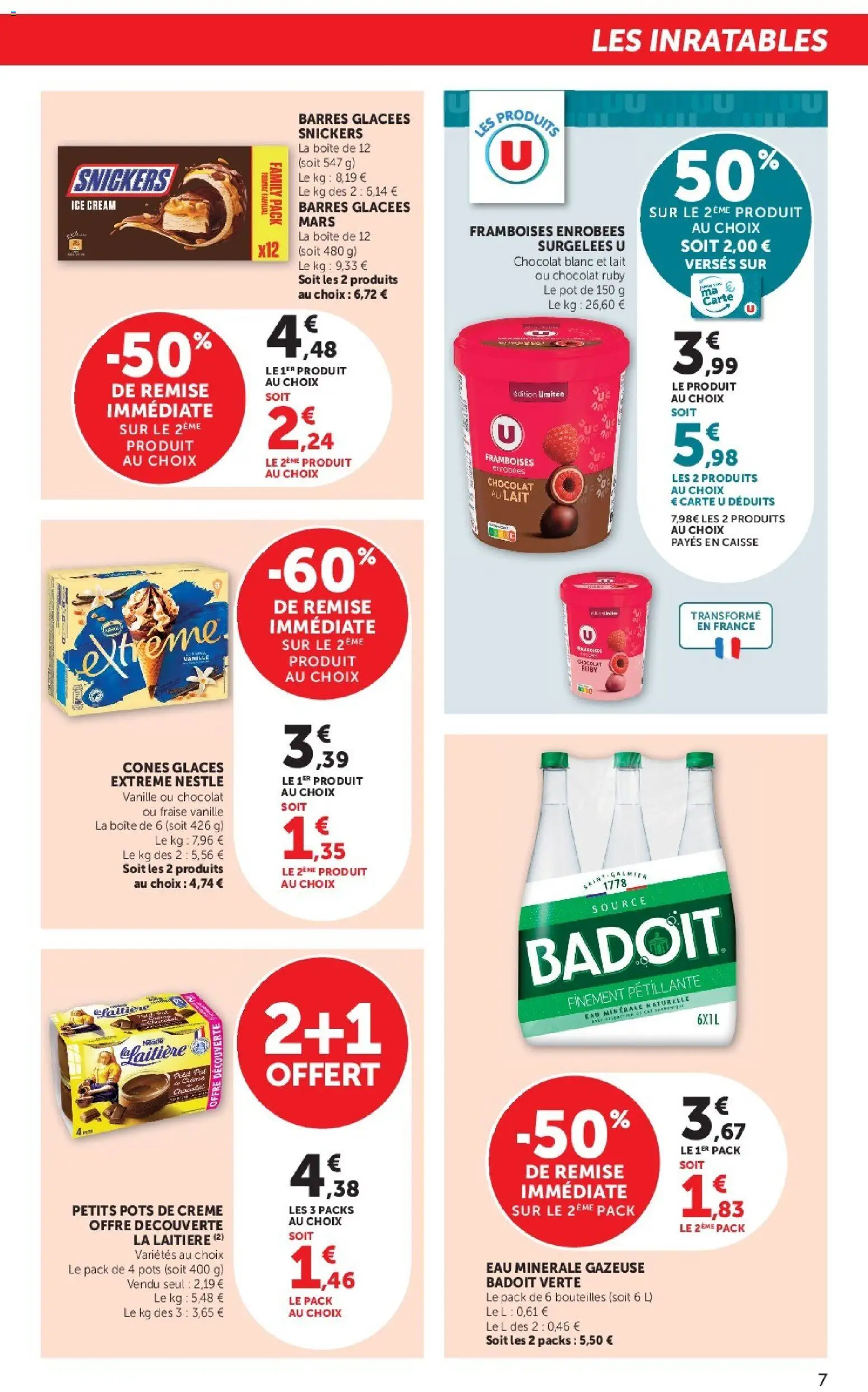 {H1} | Page: 7 | Produits: Eau minérale, Eau minérale naturelle, Cônes, Chocolat ruby