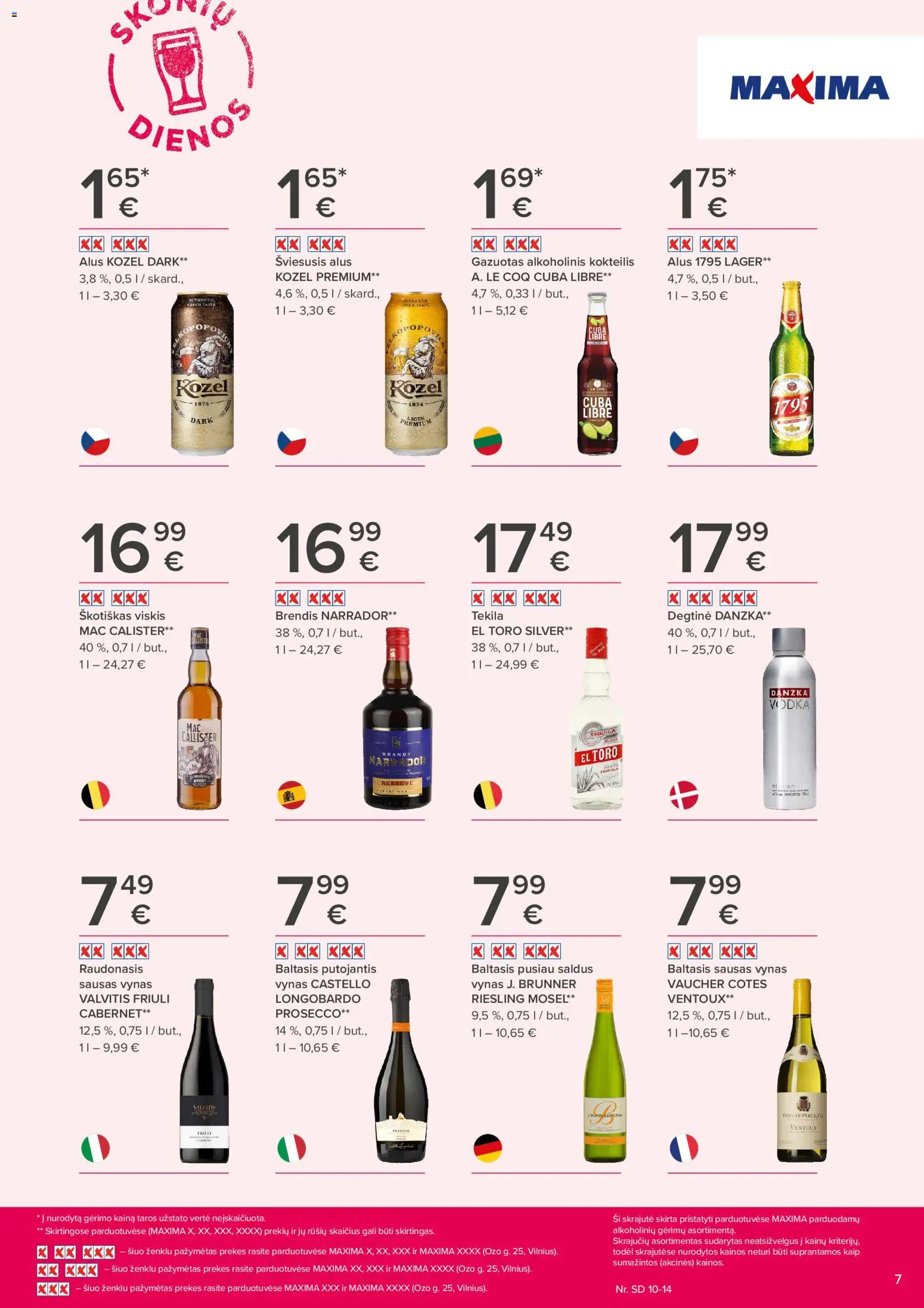 MAXIMA akcijos nuo 2026.10.01 | Puslapis: 7 | Prekių: Degtinė, Viskis, Vynas, Alus