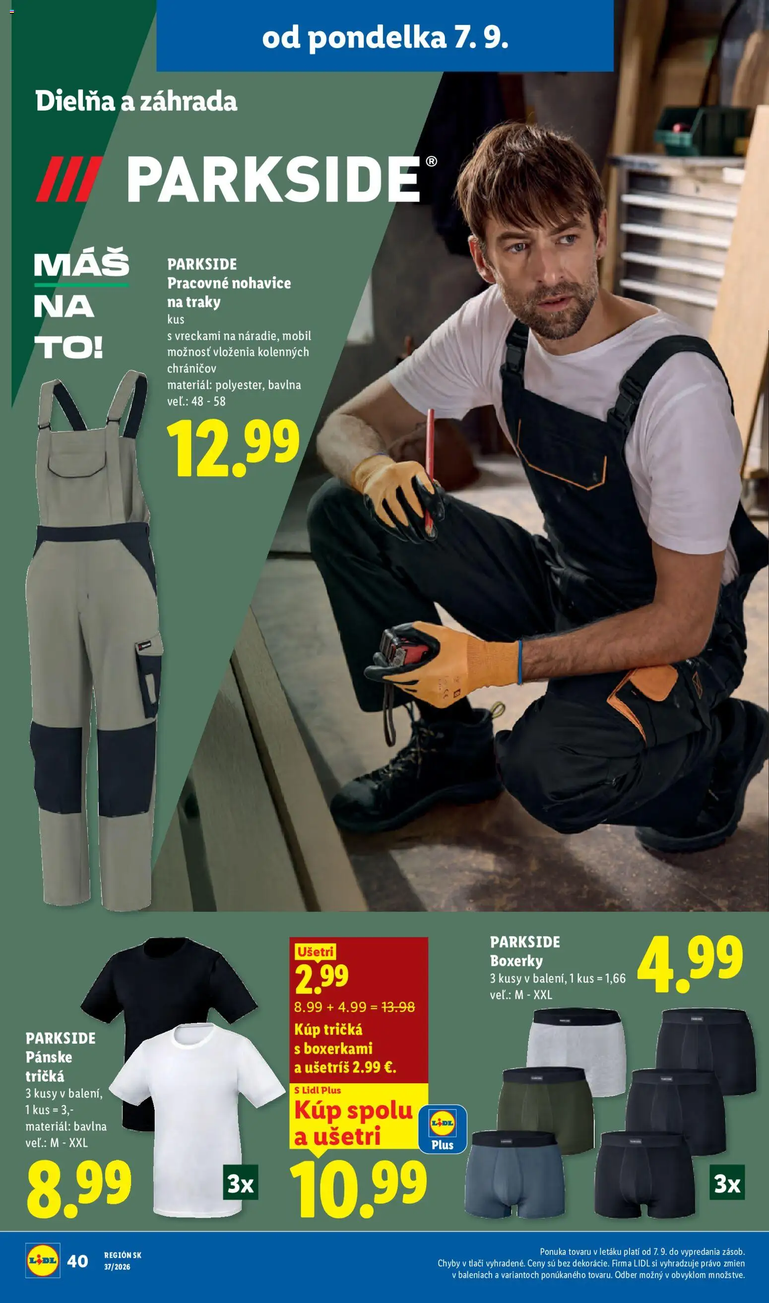 Nové Lidl akcie – leták je platný od 07.09.2026 | Strana: 56 | Produkty: Mobil, Parkside, Nohavice, Boxerky