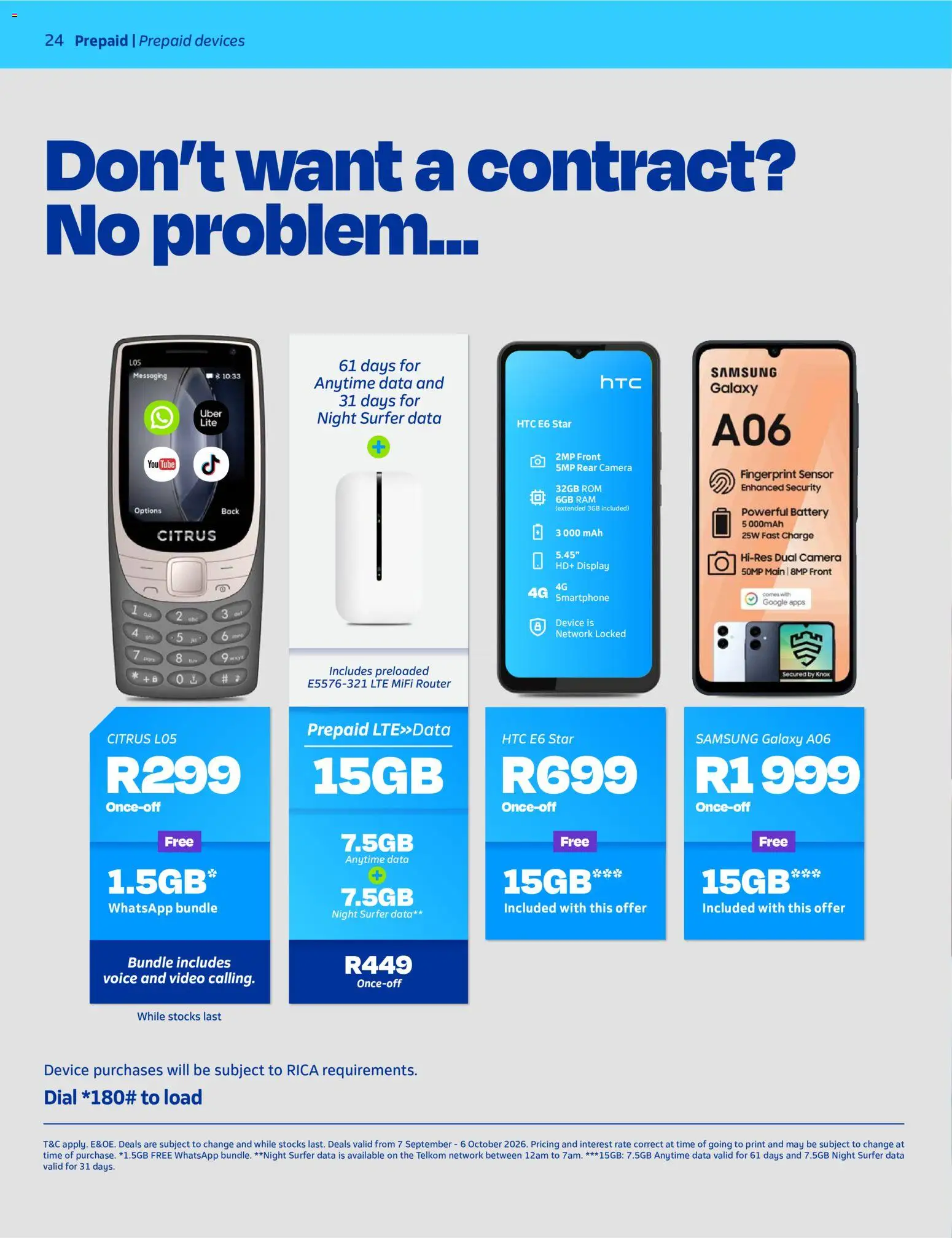 New Telkom catalogue – valid from 07/09/2026 | Page: 24 | Products: Data, Router, Camera, Battery