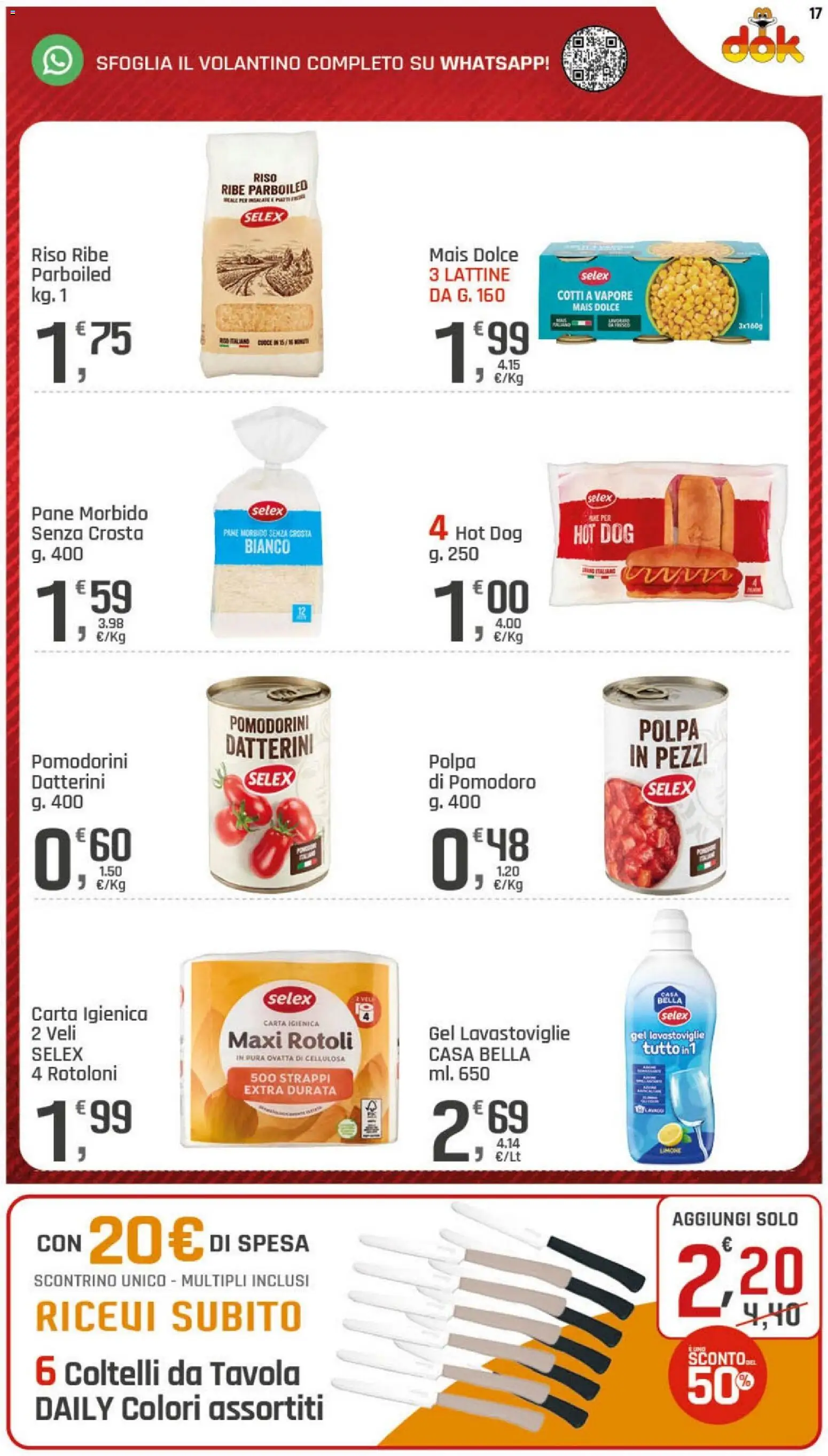 Volantino DOK del 02/09/2026 | Pagina: 17 | Prodotti: Carta igienica, Pomodoro, Limone, Mais