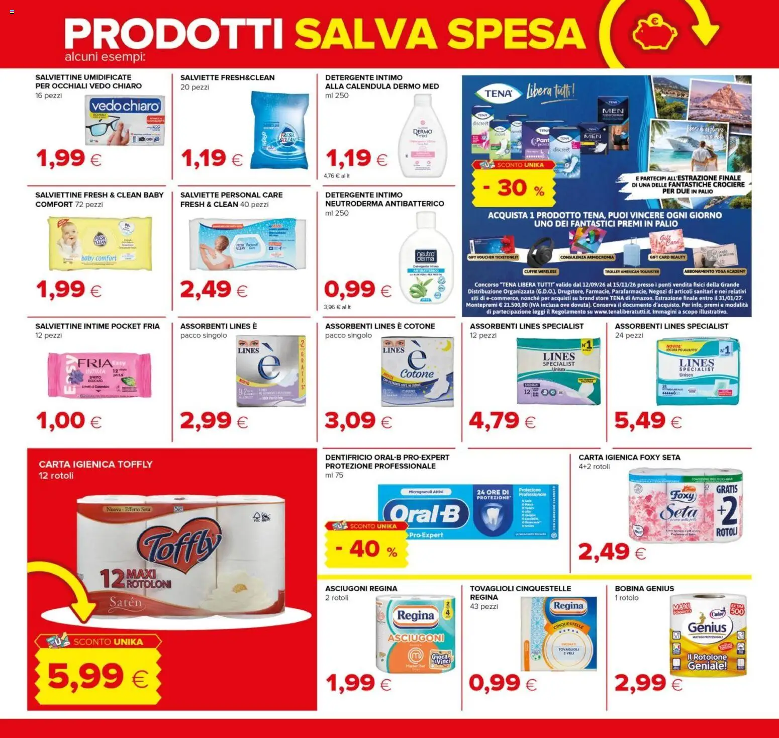 Volantino Tigre del 08/10/2026 | Pagina: 20 | Prodotti: Carta igienica, Detergente intimo, Occhiali, Trolley