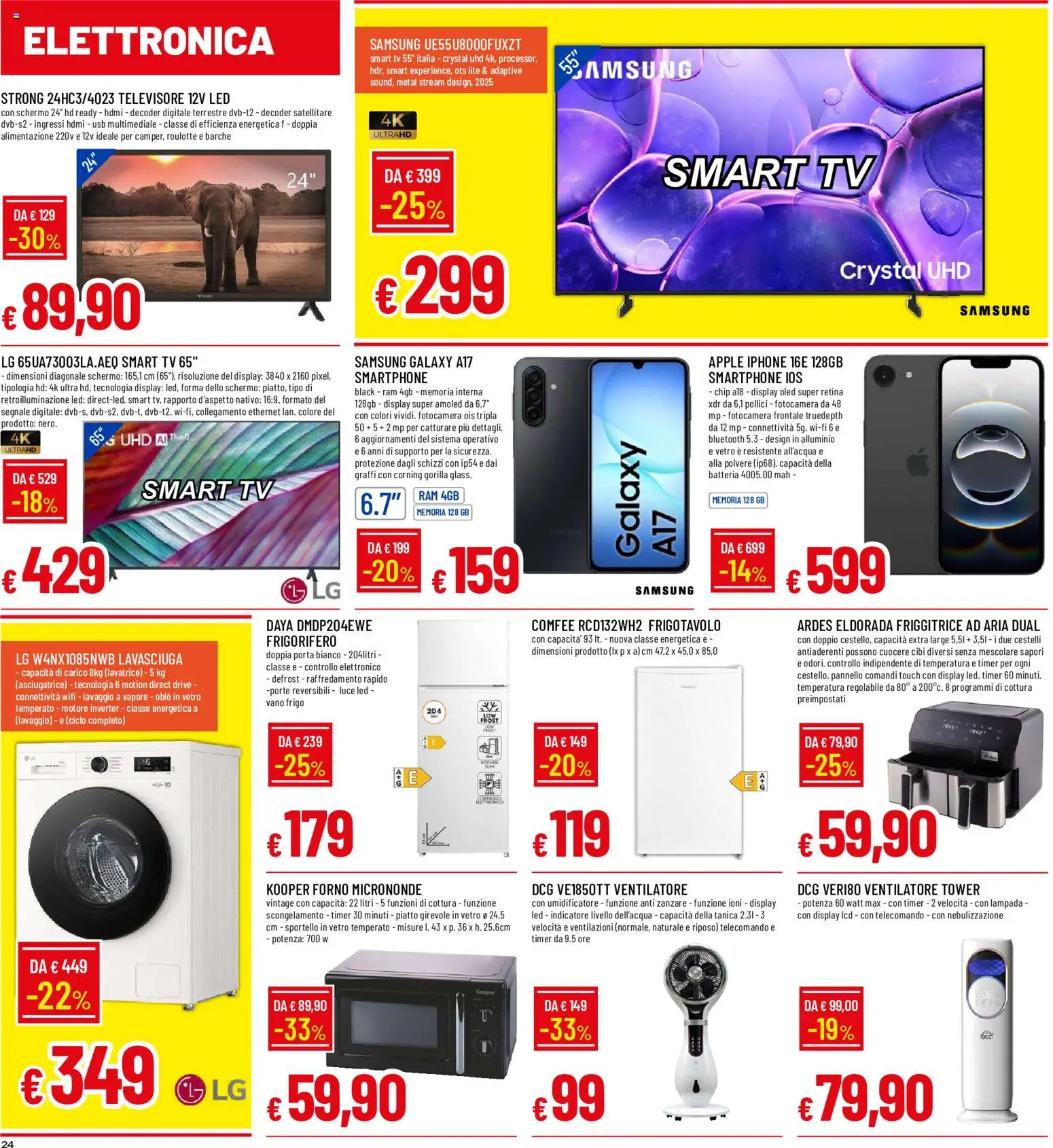 Volantino Galassia del 09/07/2026 | Pagina: 24 | Prodotti: Lavatrice, Asciugatrice, Friggitrice, Lampada