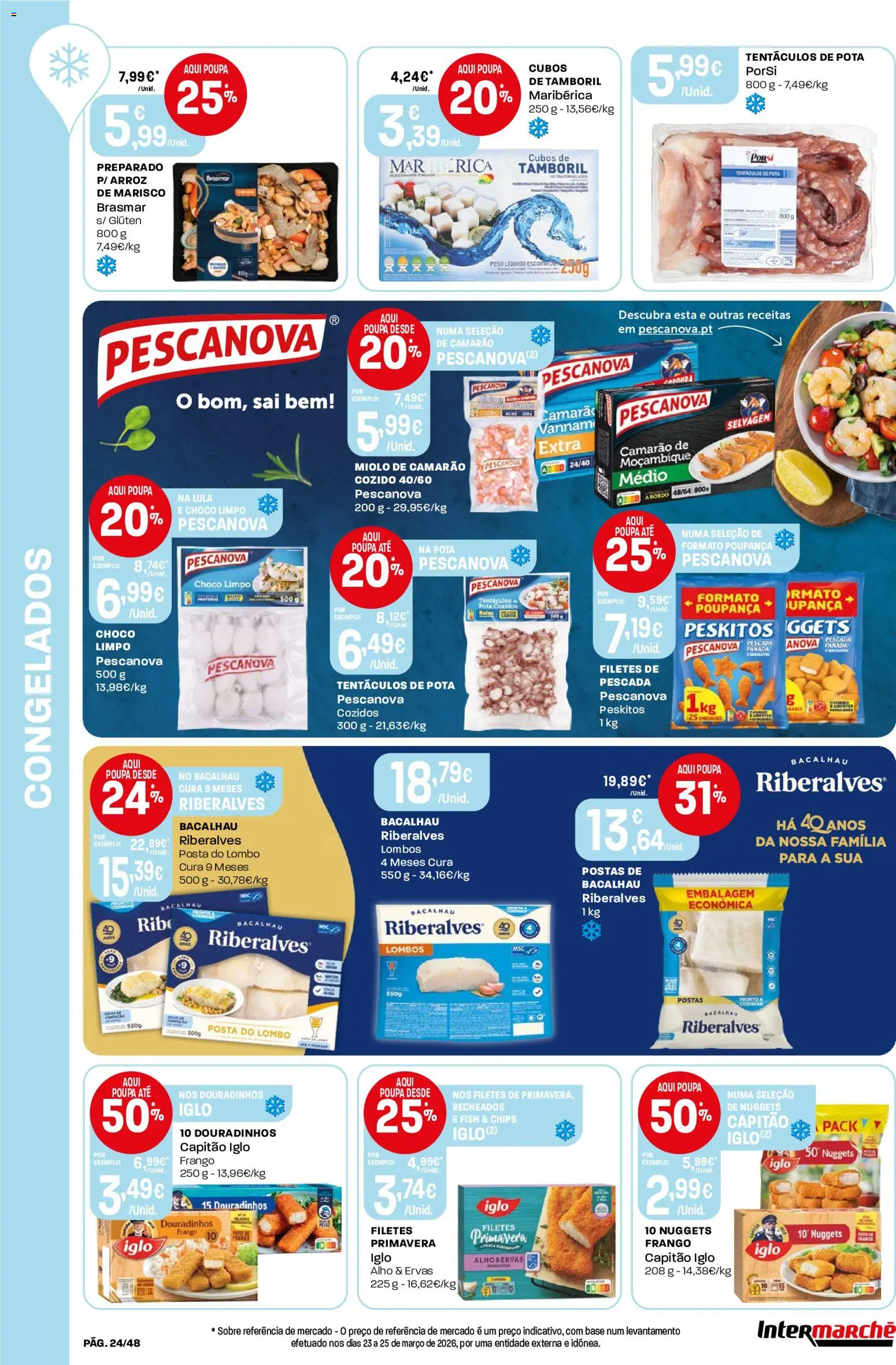 Intermarché folheto │ válido de 07.05.2026 | Página: 24 | Produtos: Bacalhau, Frango, Capitão iglo, Camarão