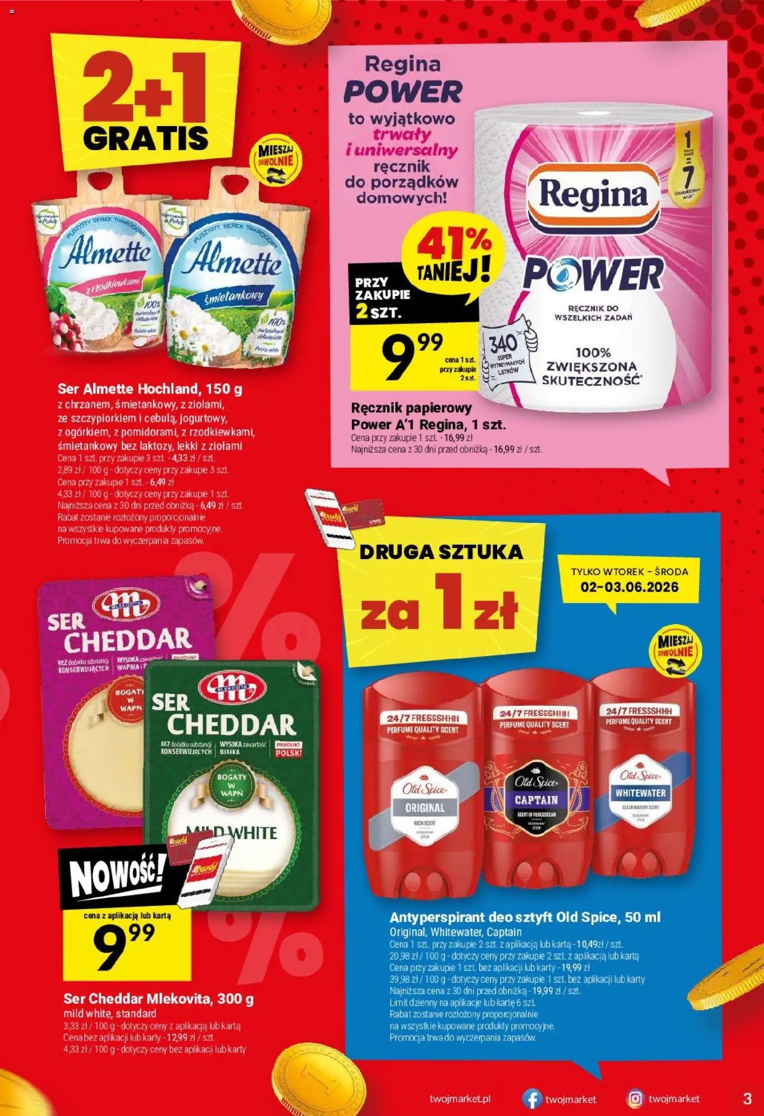 Twój Market gazetka od 02.06.2026 | Strona: 3 | Produkty: Karta, Ser, Ręcznik papierowy, Ser cheddar