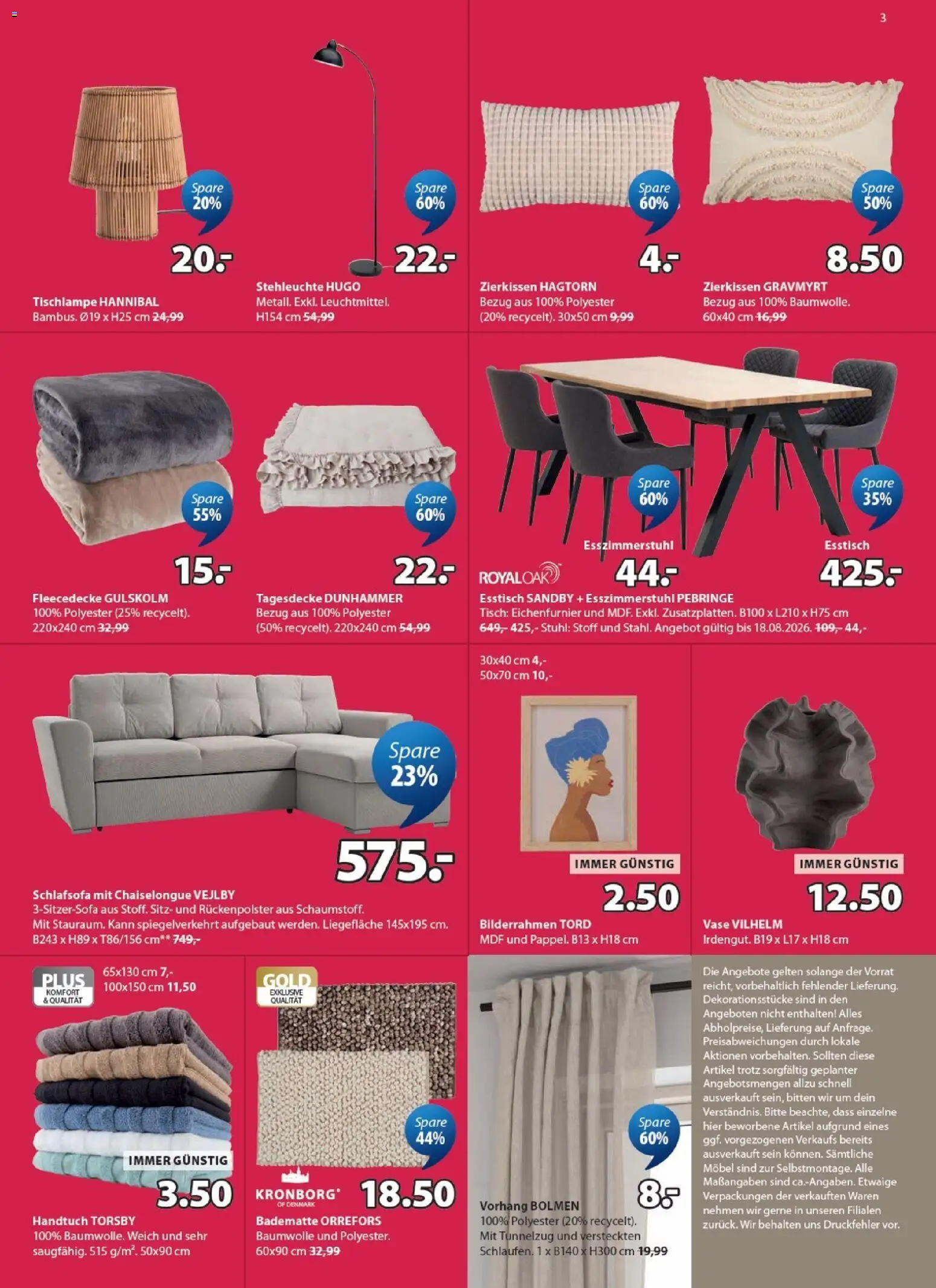 JYSK Prospekt aktuell gültig ab 24.06.2026 | Seite: 3 | Produkte: Tisch, Stuhl, Vase