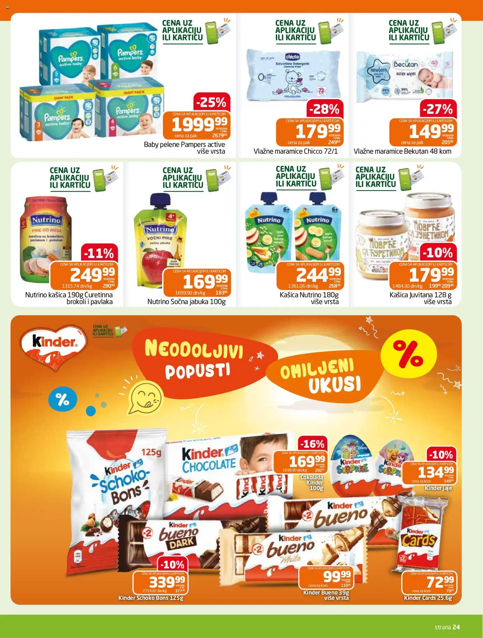 Gomex katalog - važi od 15.10.2026 | Strana: 24 | Proizvode: Pampers, Čokolada, Pire, Pelene