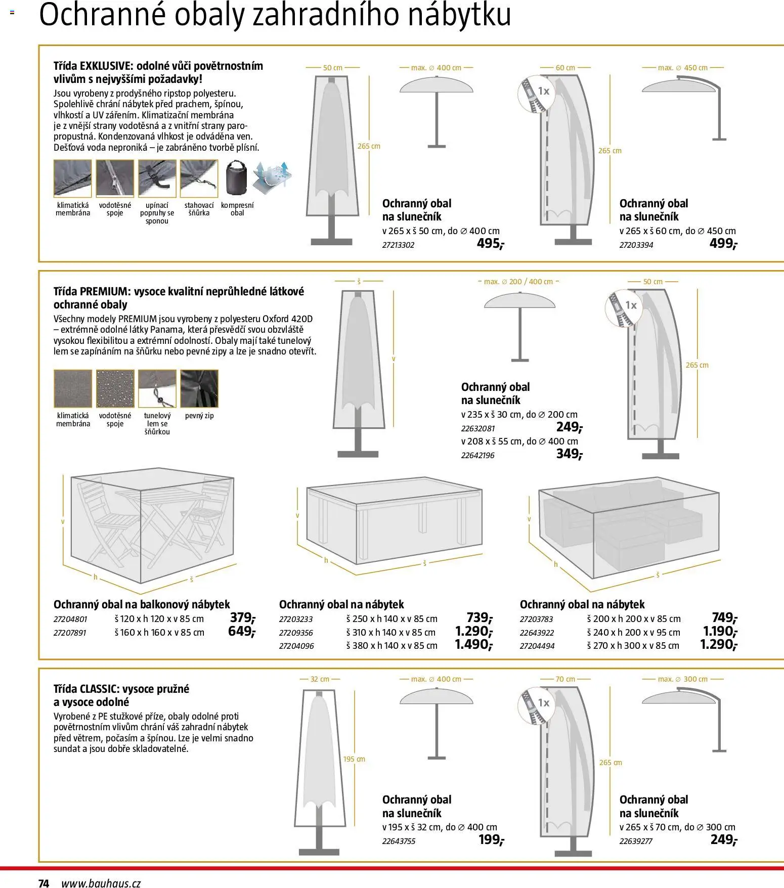 Bauhaus katalog Záhradní nábytek od 08.04.2026 | Strana: 74 | Produkty: Voda, Modely, Zahradní nábytek, Slunečník
