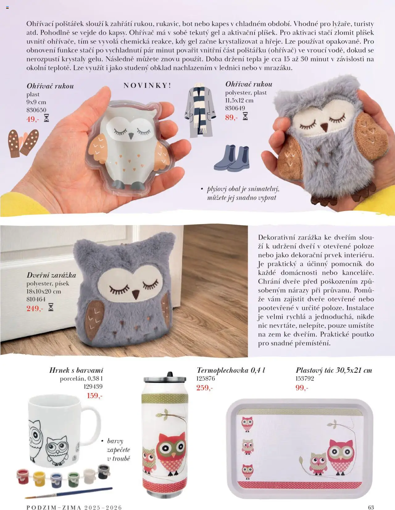 Orion katalog - Podzim/zima od 23.09.2025 | Strana: 63 | Produkty: Hrnek, Písek, Barvy, Dveřní zarážka