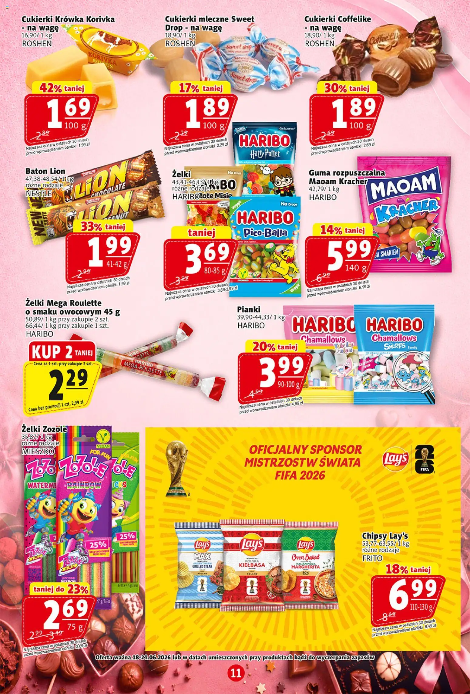 Prim Market gazetka od 18.06.2026 | Strona: 11 | Produkty: Krowka, Baton, Żelki, Cukierki