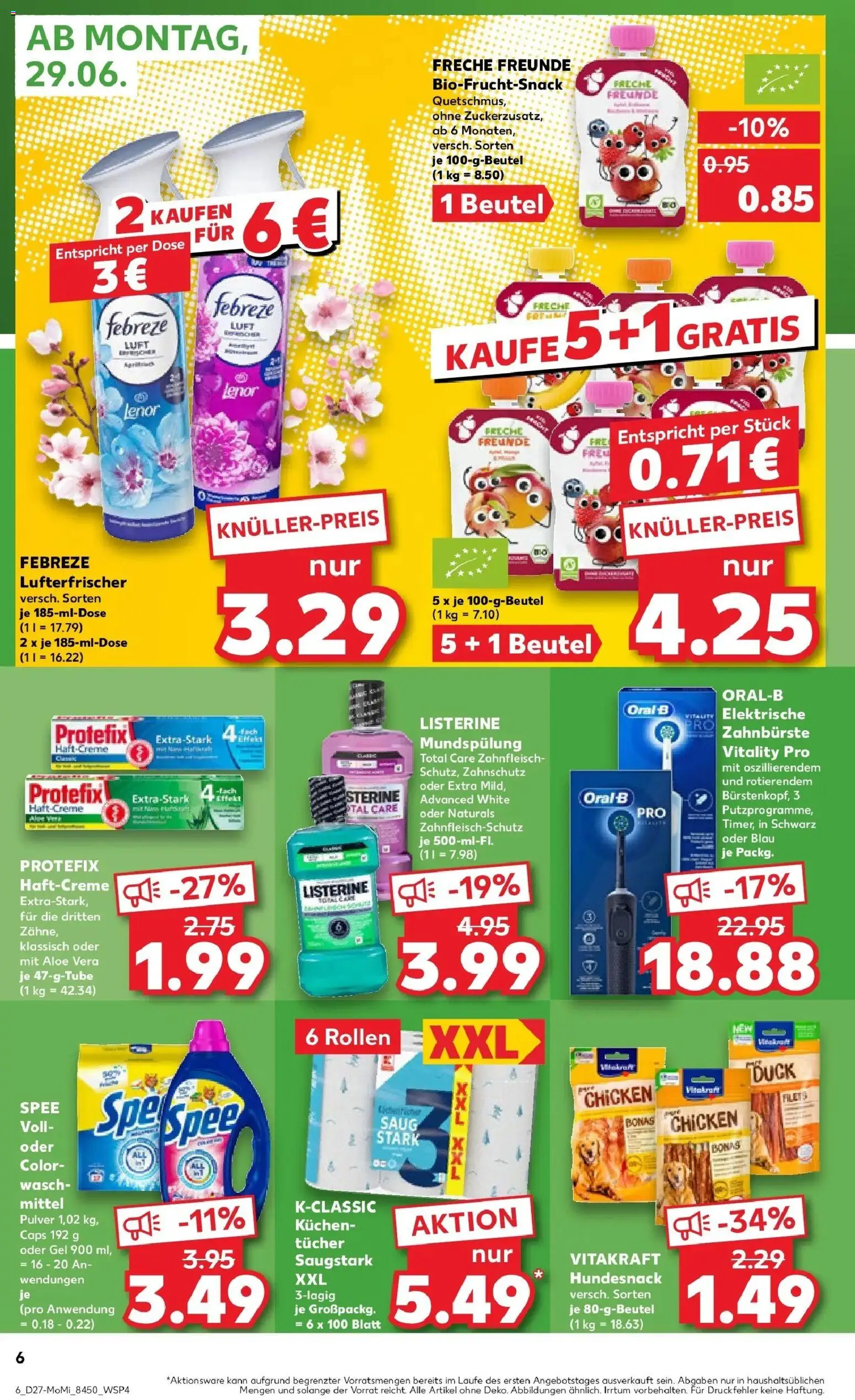 Kaufland Prospekt Alzey – gültig ab 29.06.2026 | Seite: 6 | Produkte: Lenor, Spee, Kuchen, Listerine