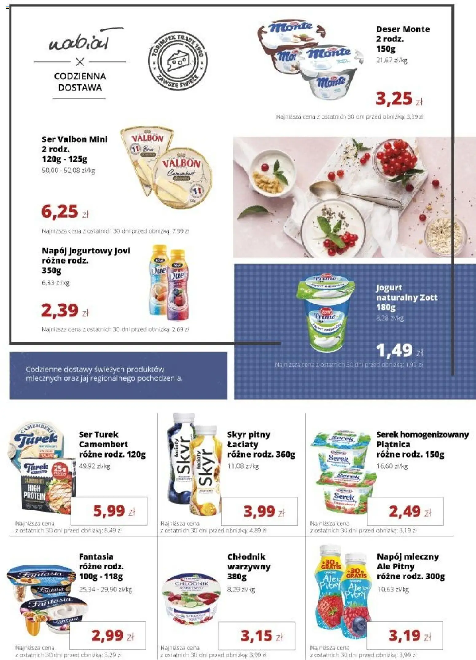 Torimpex gazetka od 27.07.2026 | Strona: 2 | Produkty: Serek homogenizowany, Serek, Jogurt naturalny, Ser