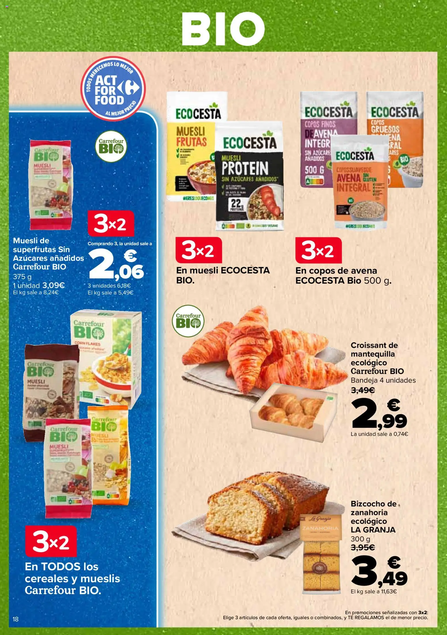Carrefour Tendencias │ válido desde el 26/06/2026 | Página: 18 | Productos: Croissant, Zanahoria, Copos, Bandeja