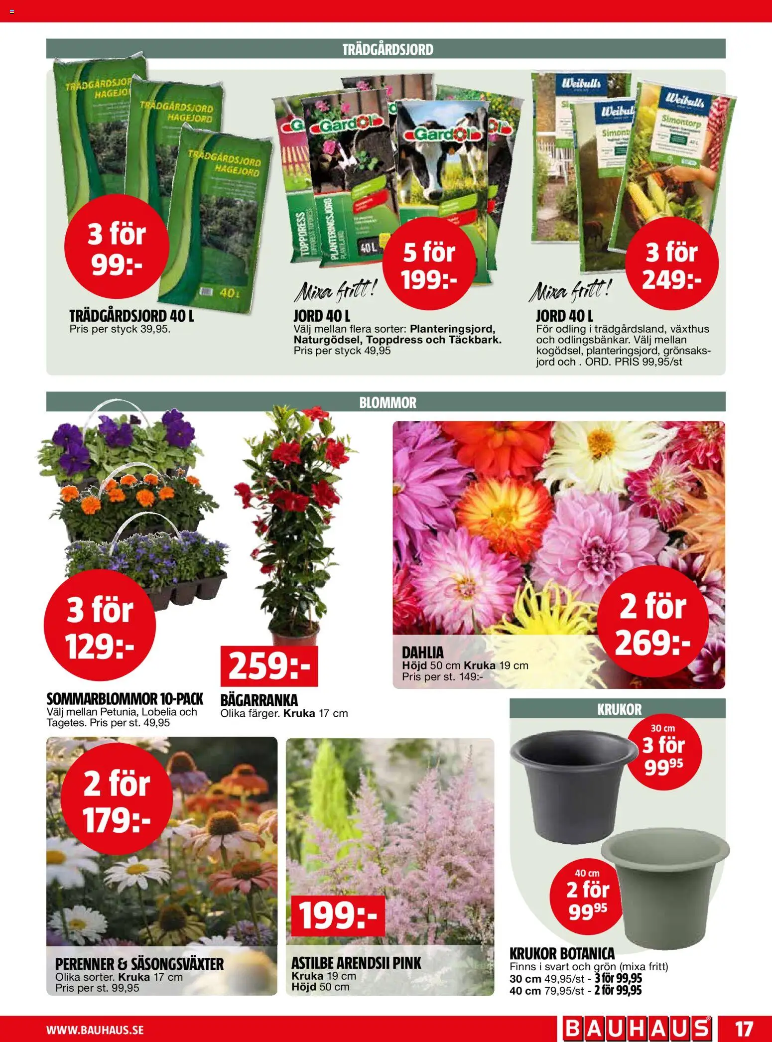 Bauhaus reklamblad aktuell från 01.06.2026 | Sida: 17 | Produkter: Växthus, Jord, Kruka