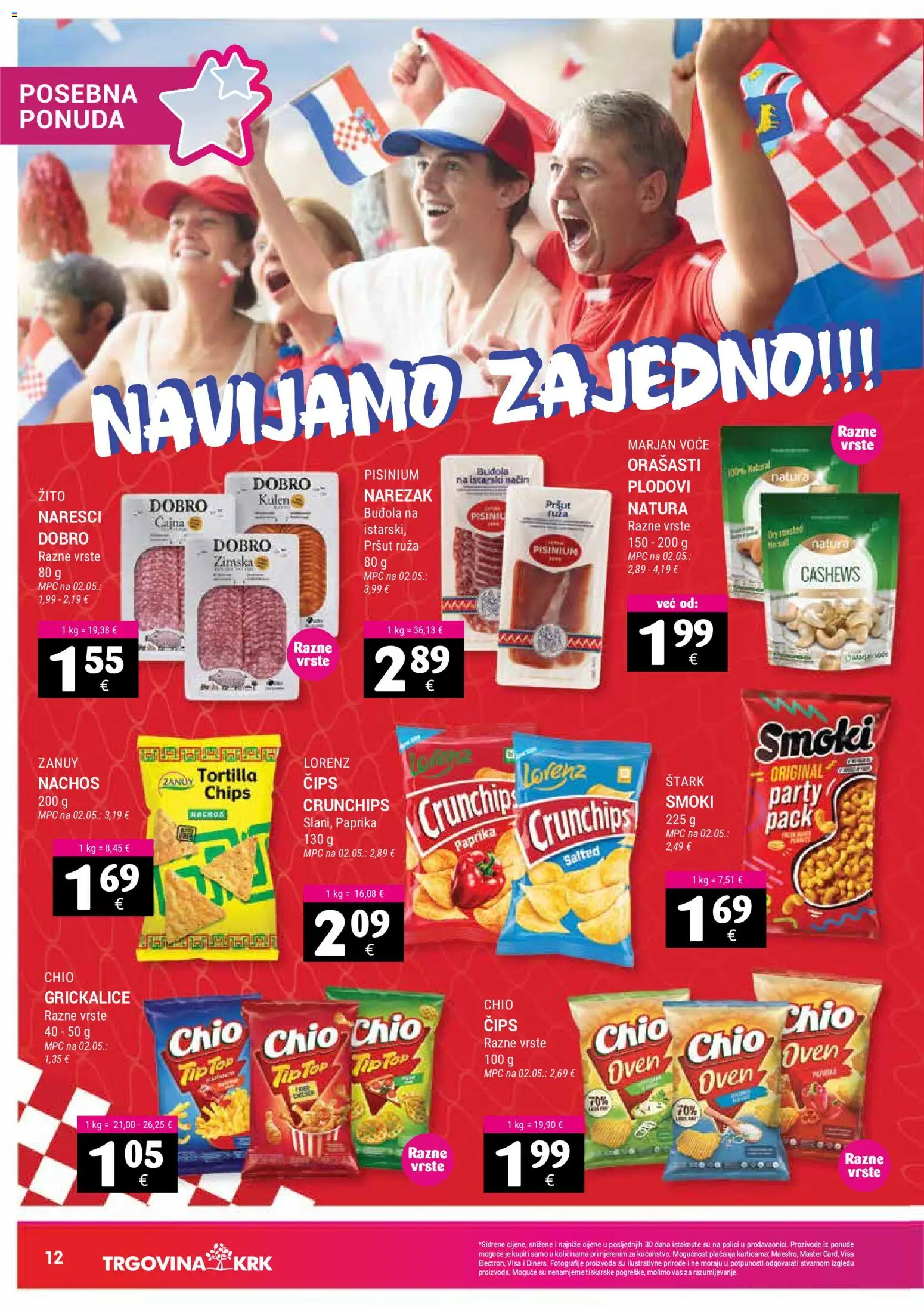 Trgovina Krk katalog | vrijedi od 16.06.2026 | Stranica: 12 | Proizvodi: Narezak, Paprika, Čips, Kulen