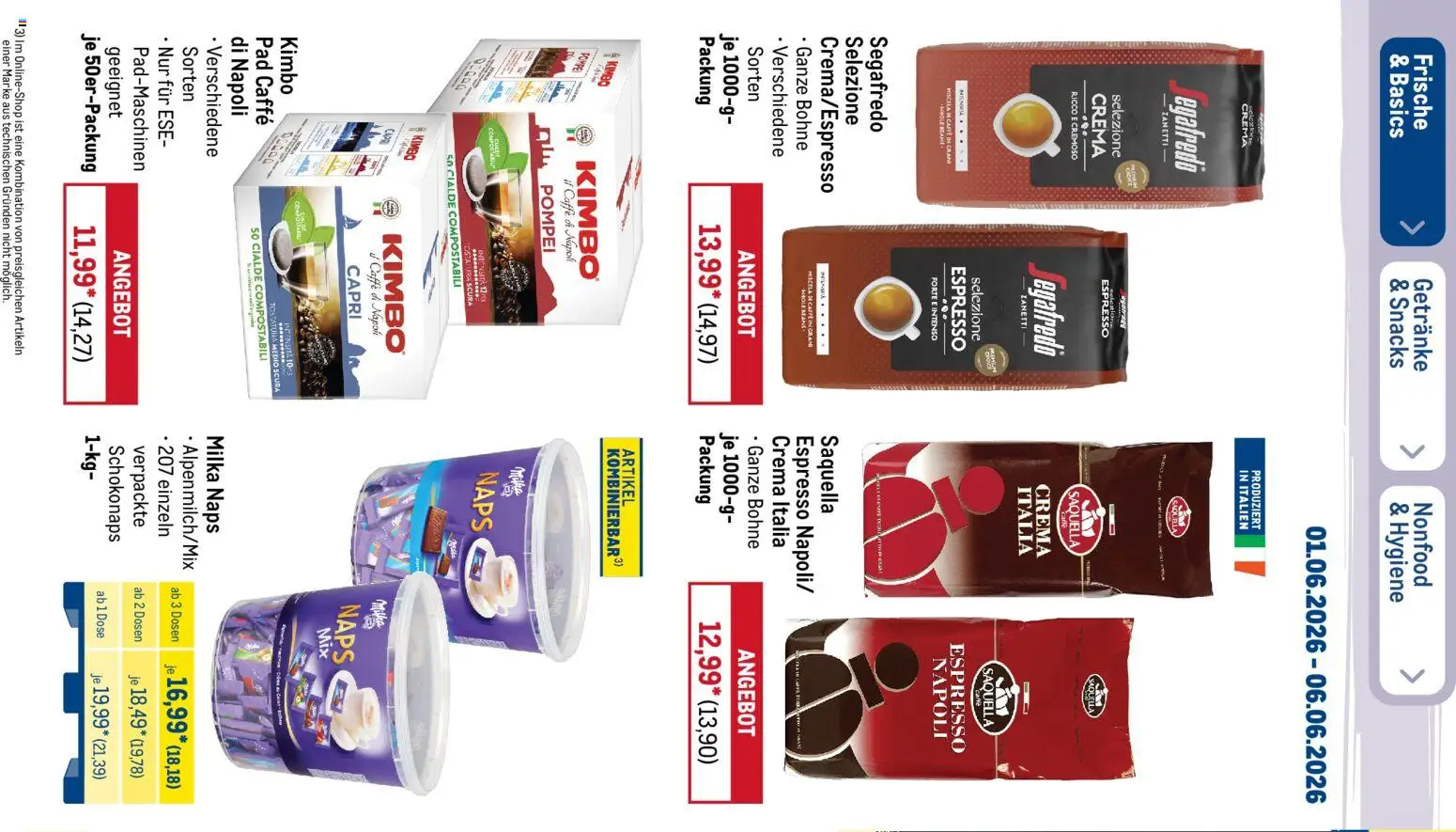 Metro Prospekt – gültig ab 01.06.2026 | Seite: 22 | Produkte: Milka, Segafredo