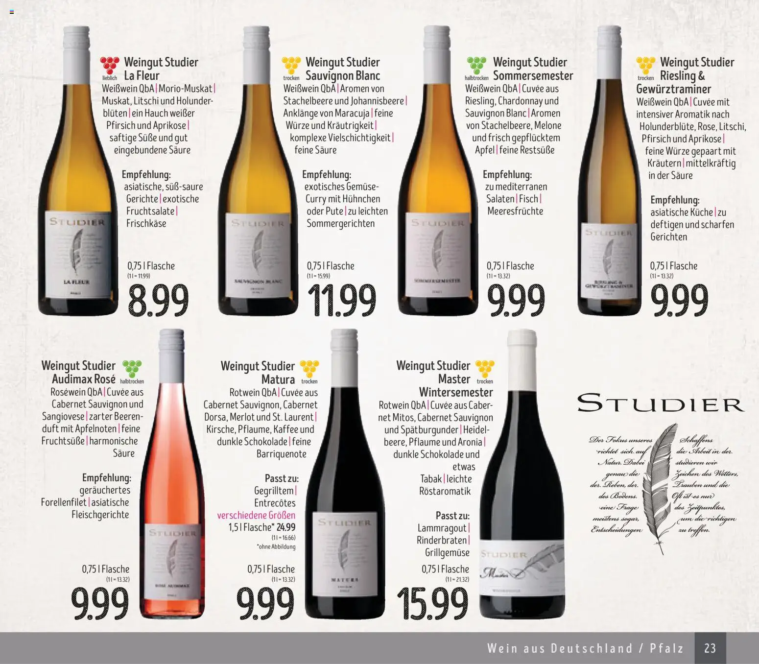 Edeka Struve Wein– und Spirituosen – gültig ab 14.11.2025 | Seite: 23 | Produkte: La fleur, Trauben, Weißwein, Frischkase