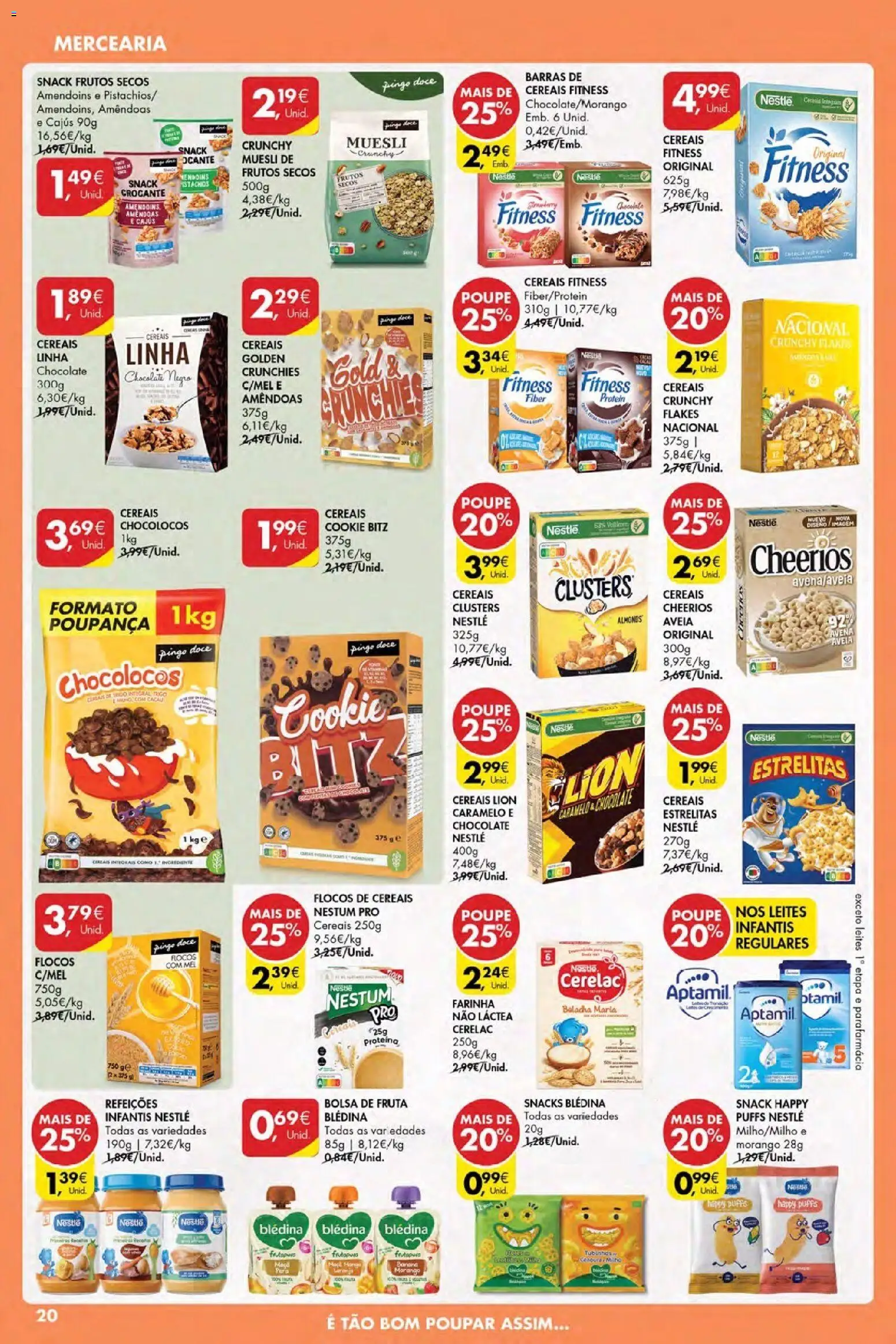 Pingo Doce Poupe Esta Semana Açores │ válido de 16.04.2026 | Página: 20 | Produtos: Aveia, Amendoins, Amêndoas, Proteina