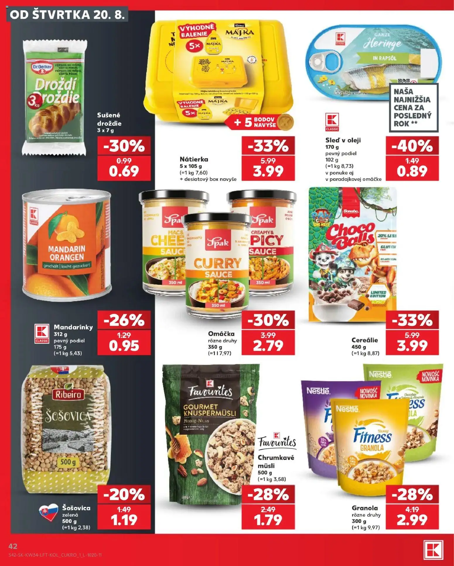 Kaufland SK akciós ujság - amely érvényes a következő dátumtól: 2026.08.20. | Oldal: 42