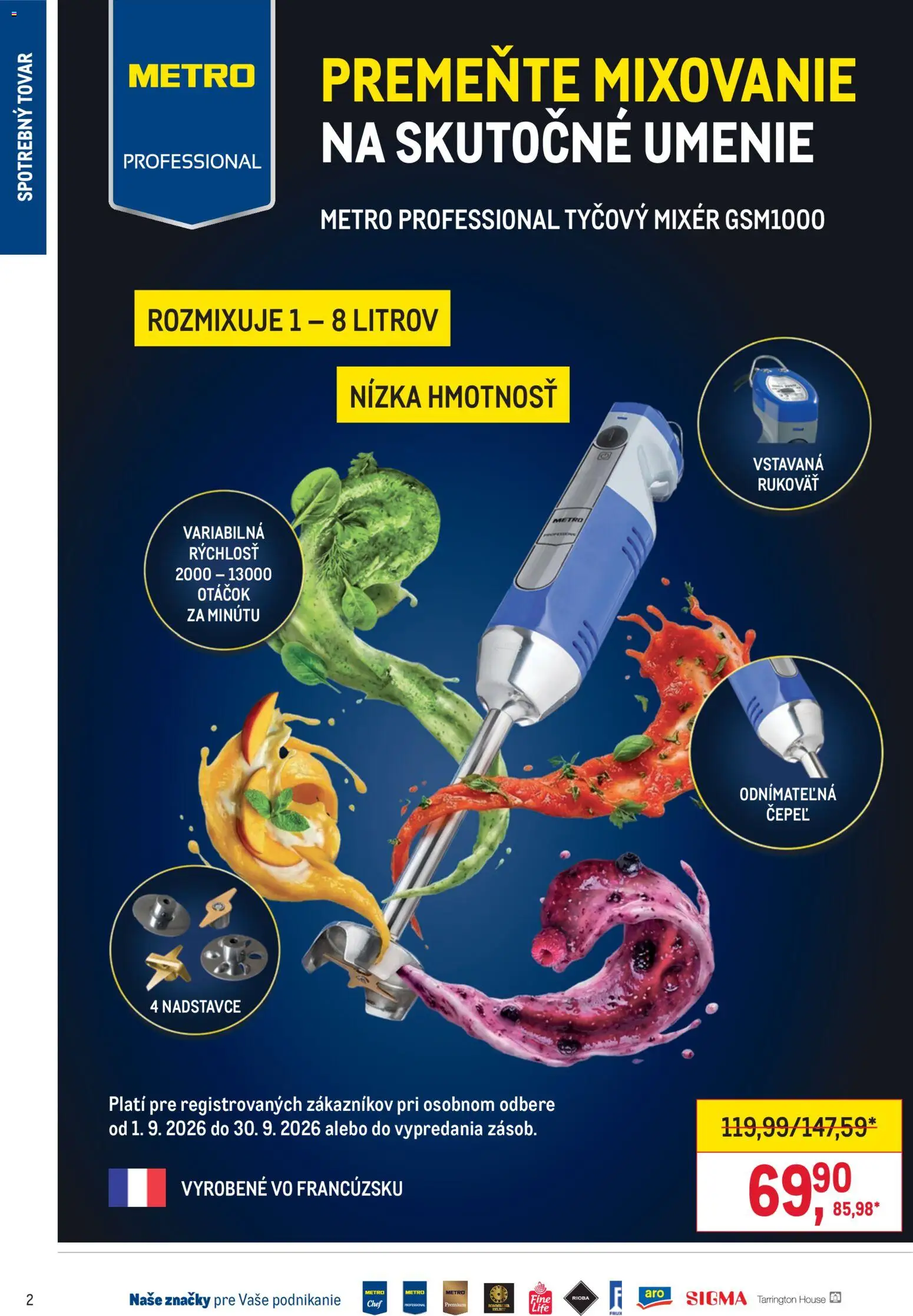 Nové Metro akcie – leták je platný od 26.08.2026 | Strana: 2 | Produkty: Mixér, Tyčový mixér