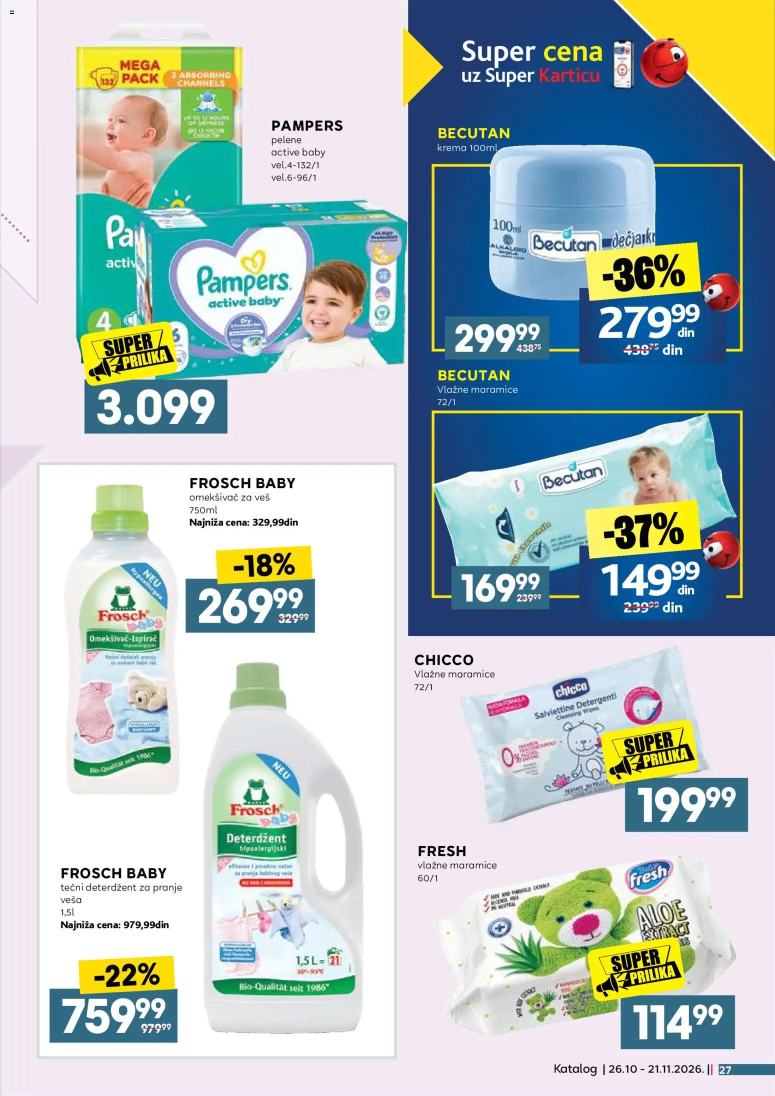 Roda katalog - važi od 26.10.2026 | Strana: 27 | Proizvode: Deterdžent, Pampers, Krema, Omekšivač za veš
