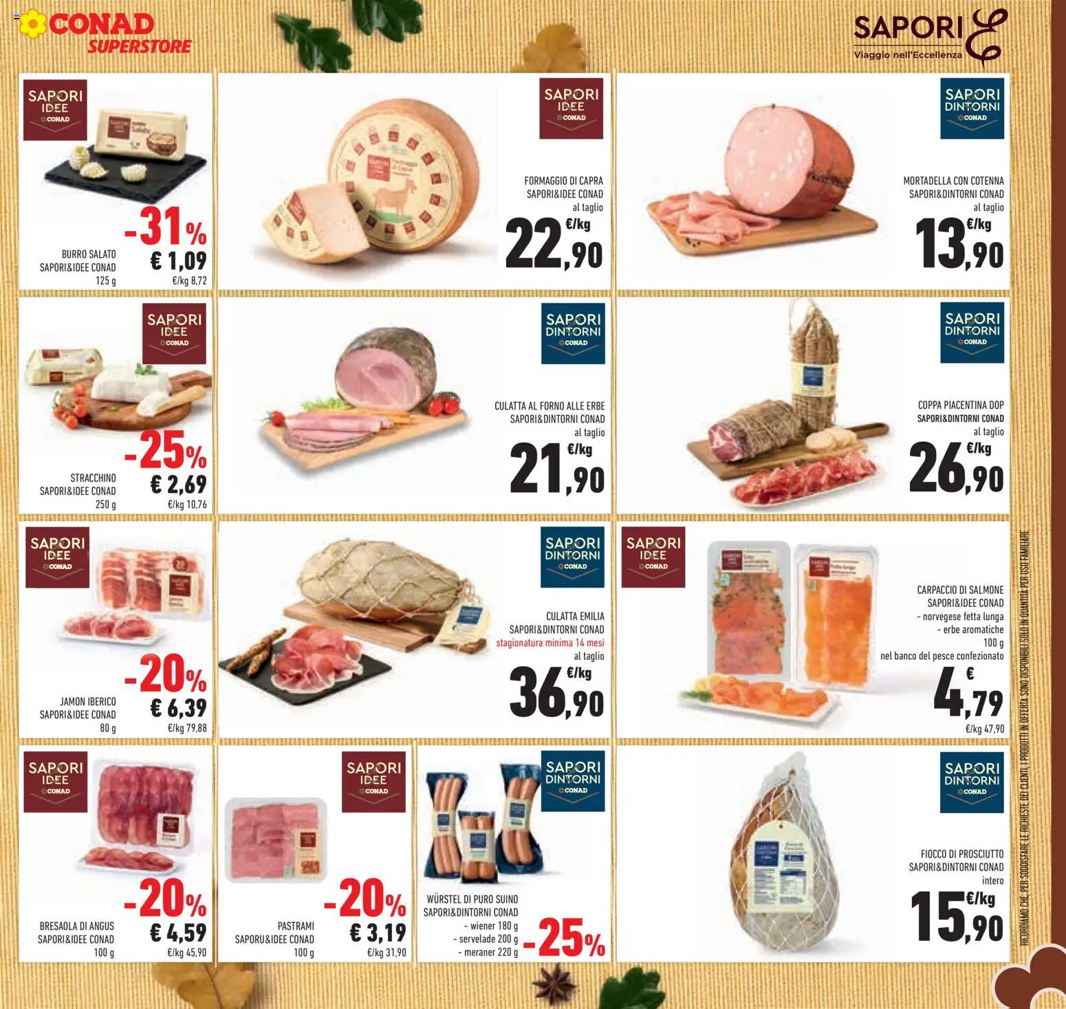 Volantino Conad del 09/09/2026 | Pagina: 35 | Prodotti: Salmone, Bresaola, Prosciutto, Wurstel