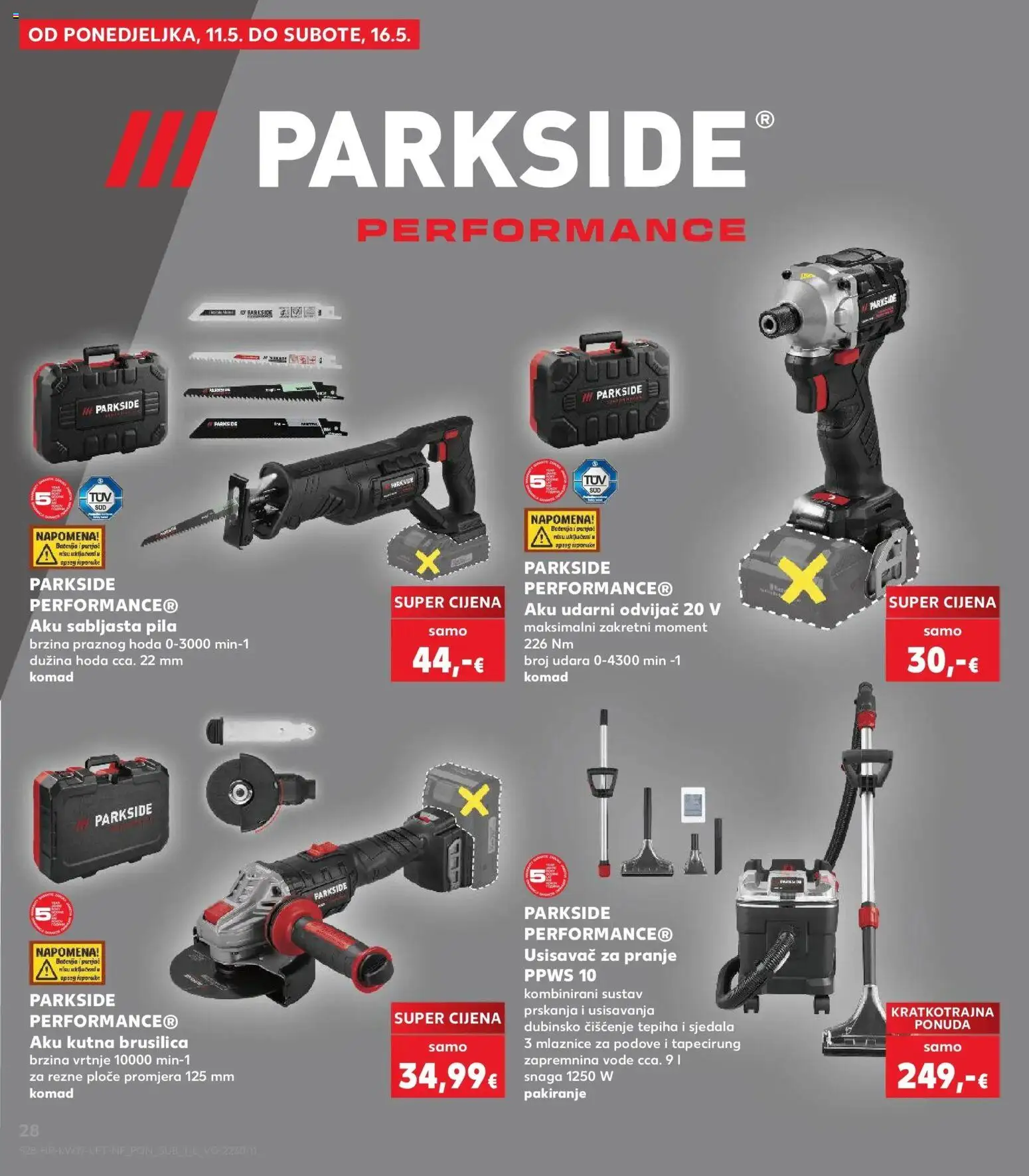 Kaufland katalog | vrijedi od 06.05.2026 | Stranica: 28 | Proizvodi: Kutna brusilica, Pila, Odvijač, Parkside
