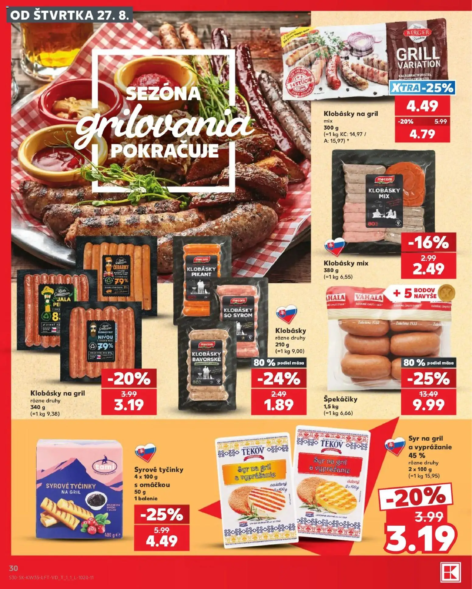 Kaufland SK akciós ujság - amely érvényes a következő dátumtól: 2026.08.27. | Oldal: 30 | Termékek: Grill, Só