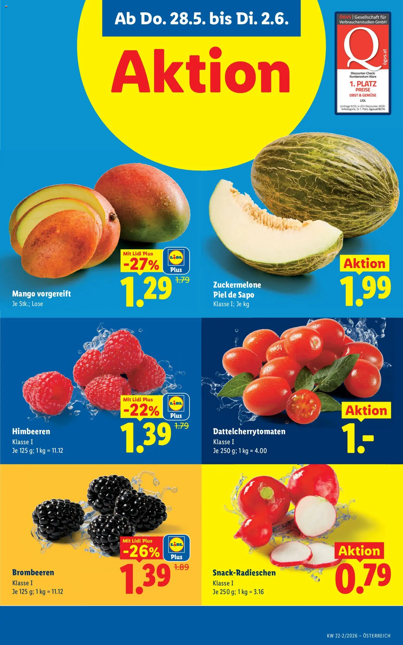 Lidl Flugblatt - Oberpullendorf, Güssing, Oberwart gültig ab 28.05.2026 | Seite: 5 | Produkte: Gemüse, Obst, Mango