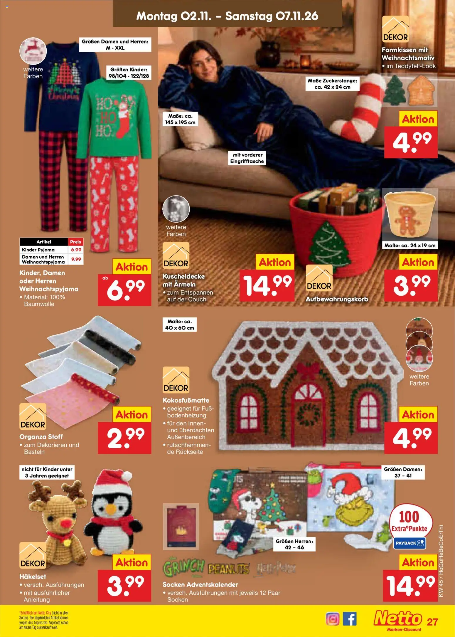 Netto Marken-Discount Prospekt – gültig ab 02.11.2026 | Seite: 39 | Produkte: Couch, Socken, Pyjama