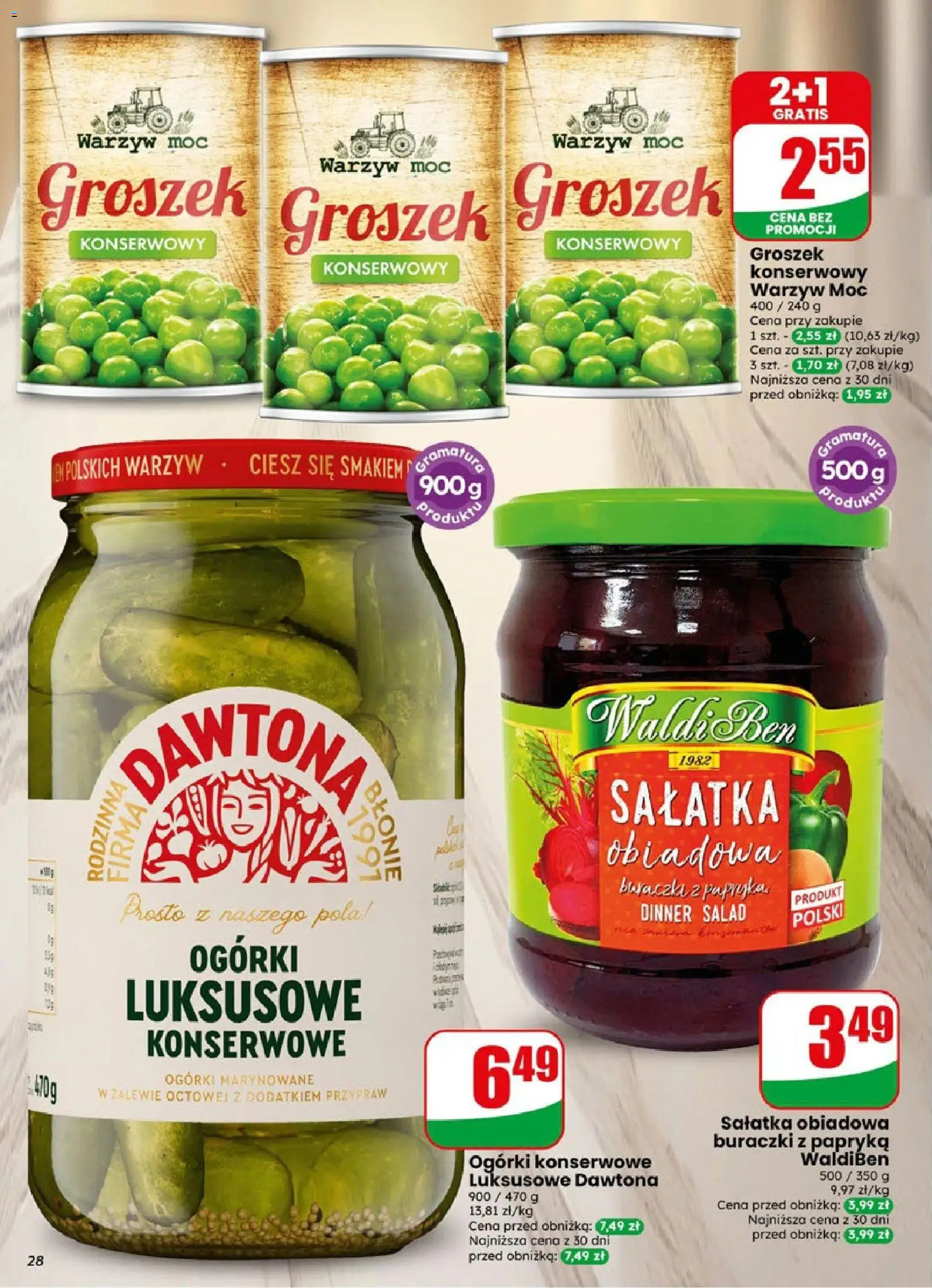 Dino gazetka od 19.08.2026 | Strona: 28 | Produkty: Papryka, Ogórki, Sałatka, Ogórki konserwowe