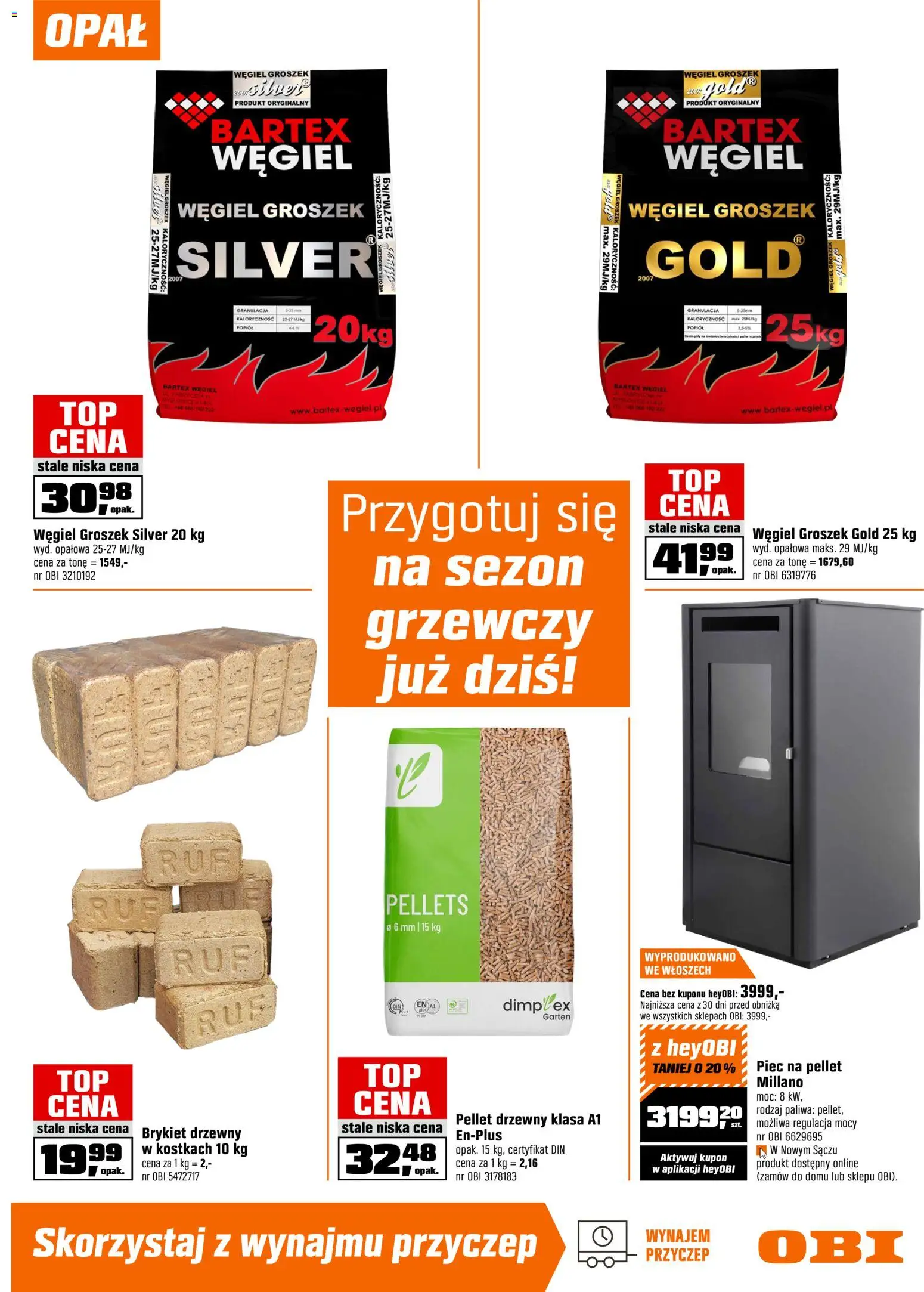 OBI gazetka od 19.08.2026 | Strona: 9 | Produkty: Groszek, Brykiet drzewny, Pellet drzewny