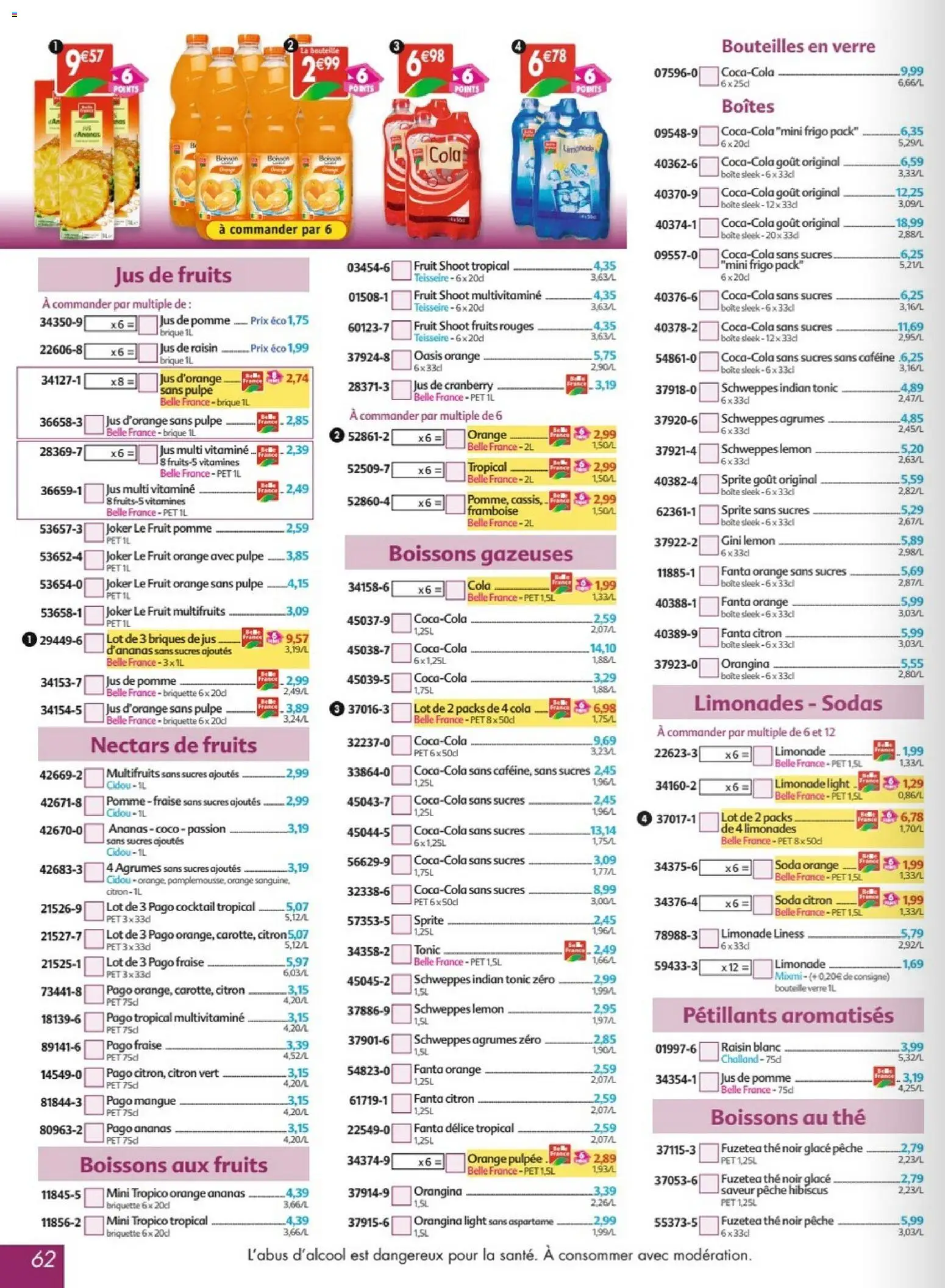{H1} | Page: 62 | Produits: Limonade, Frigo, Briques, Ananas