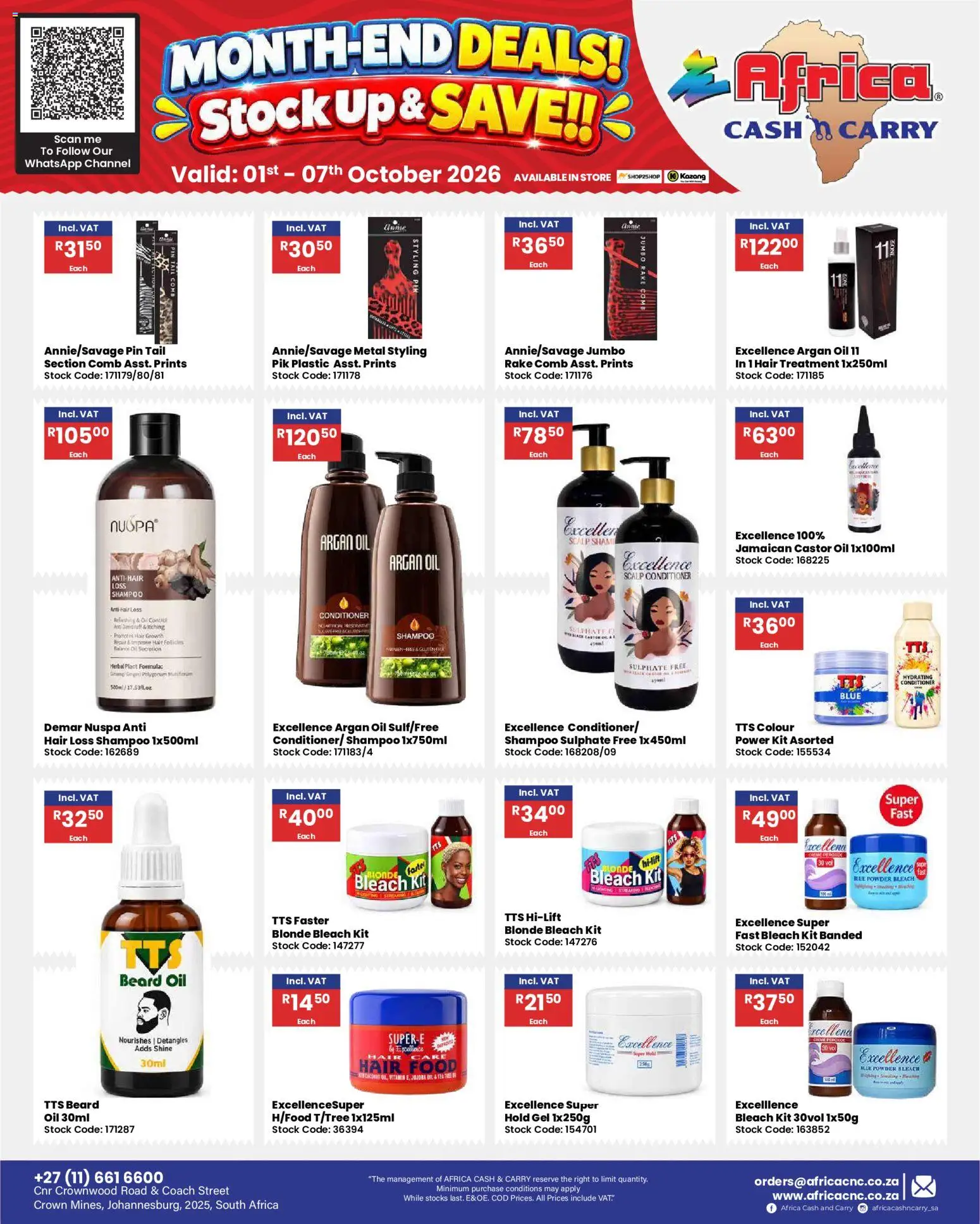 New Africa Cash & Carry catalogue – valid from 01/10/2026 | Page: 70 | Products: Bleach, Powder, Tea, Stock