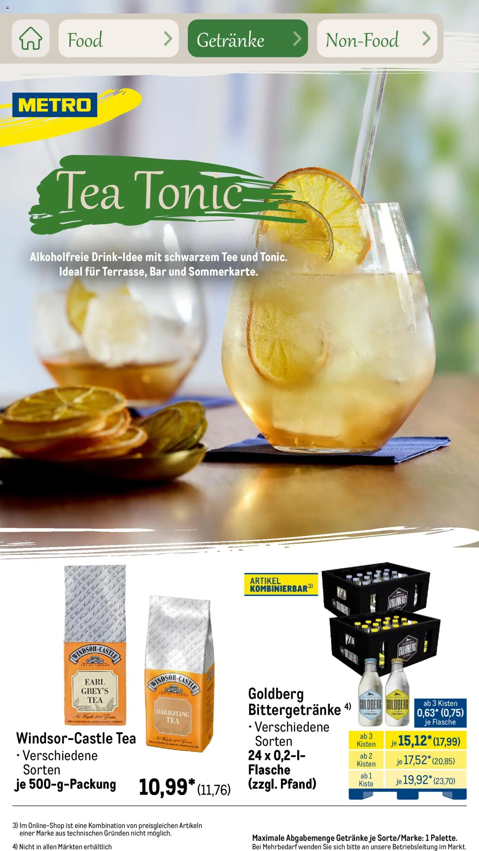 Metro Saisonkatalog Outdoor Dining – gültig ab 01.06.2026 | Seite: 33 | Produkte: Tee