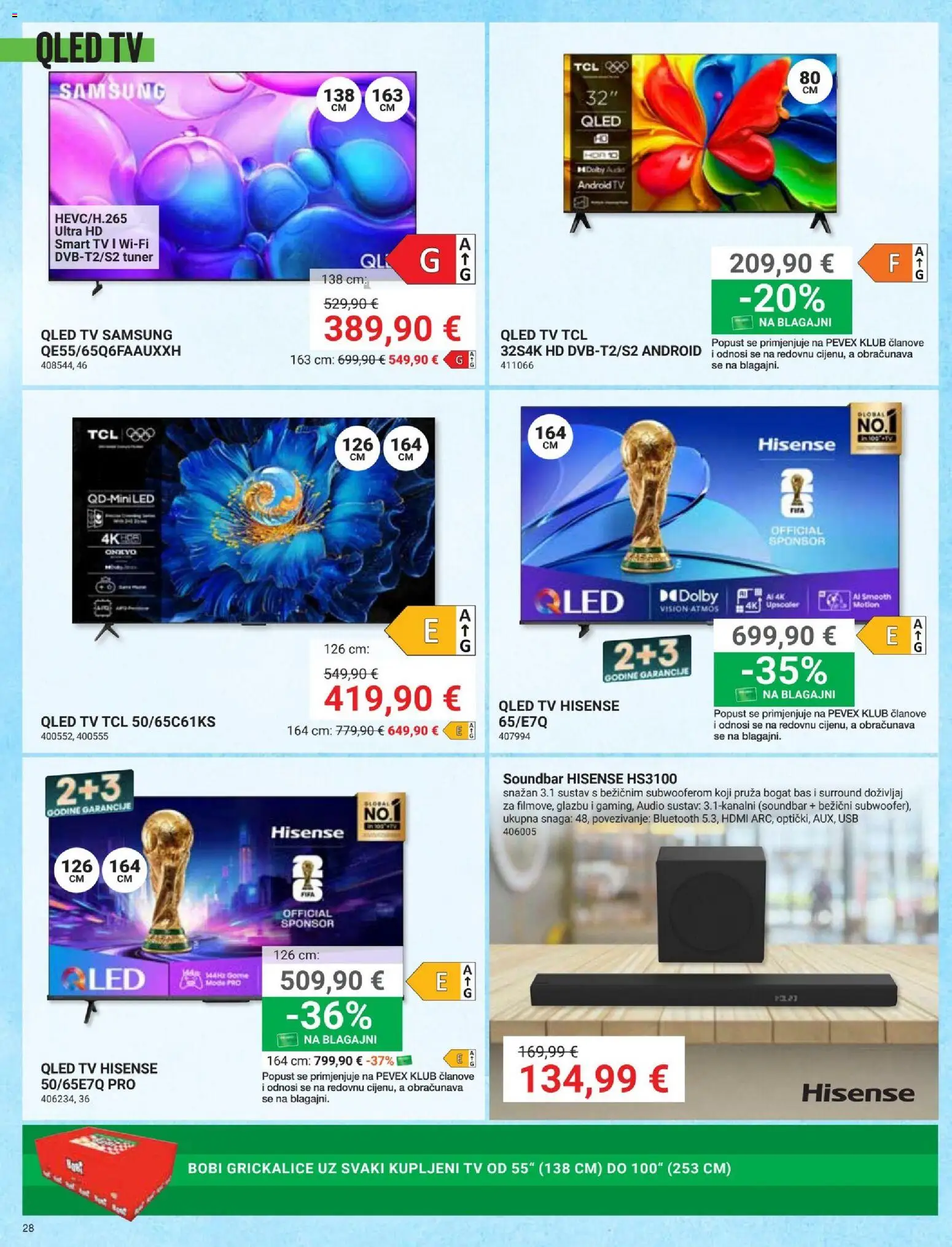 Pevex katalog | vrijedi od 28.05.2026 | Stranica: 28 | Proizvodi: Smart TV, Tv, Audio, USB