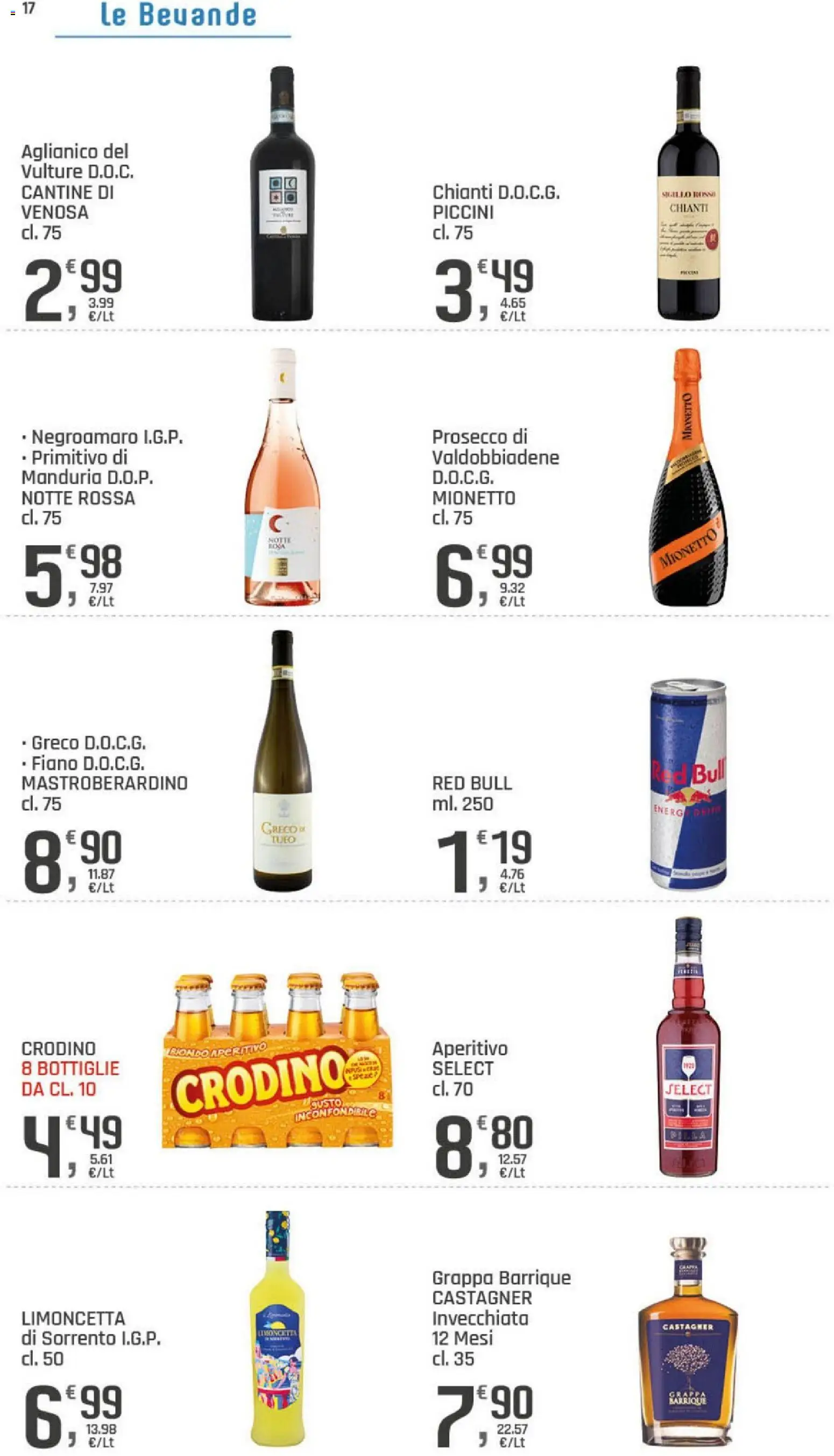 Volantino DOK del 22/09/2026 | Pagina: 17 | Prodotti: Red Bull, Grappa, Mionetto, Aperitivo