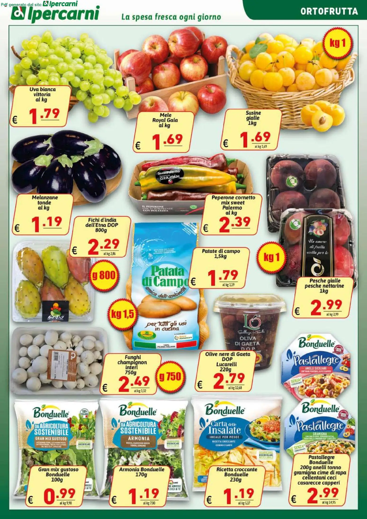 Volantino Ipercarni del 21/08/2026 | Pagina: 5 | Prodotti: Ceci, Olive, Funghi, Pesche
